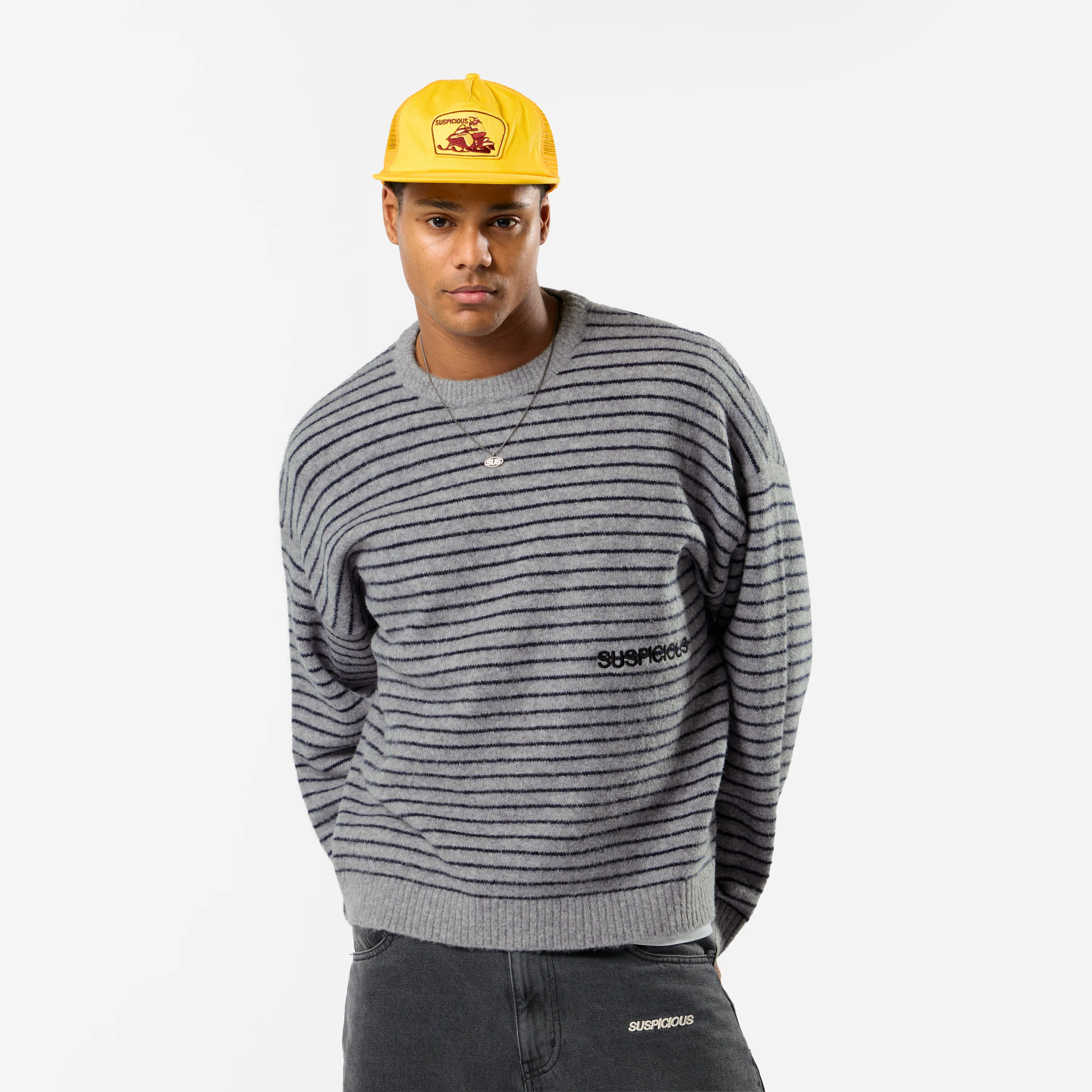 Polkaline / Striped Knitted Sweat - Neutral Heather - Image 8