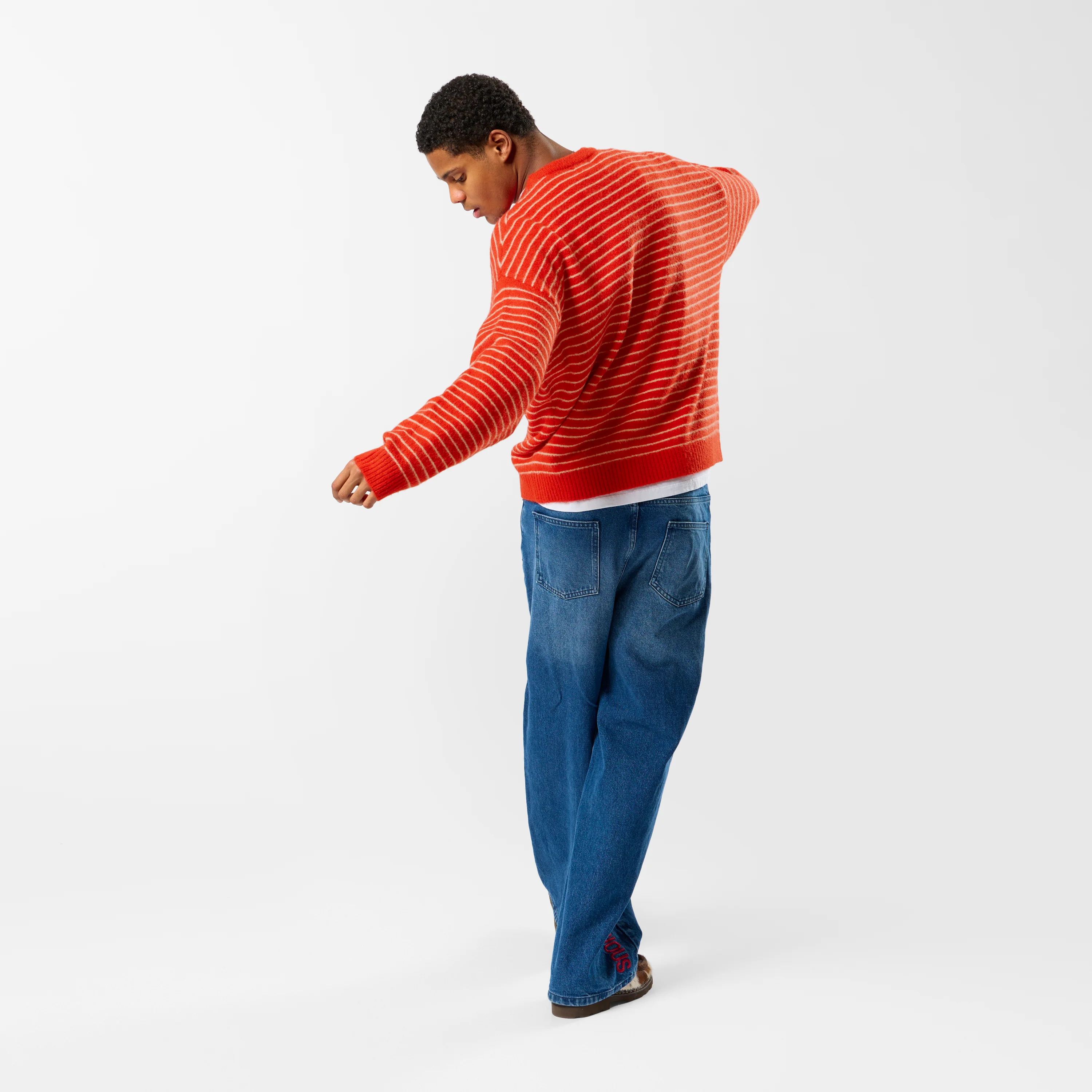 Polkaline / Striped Knitted Sweat - Red - Image 4