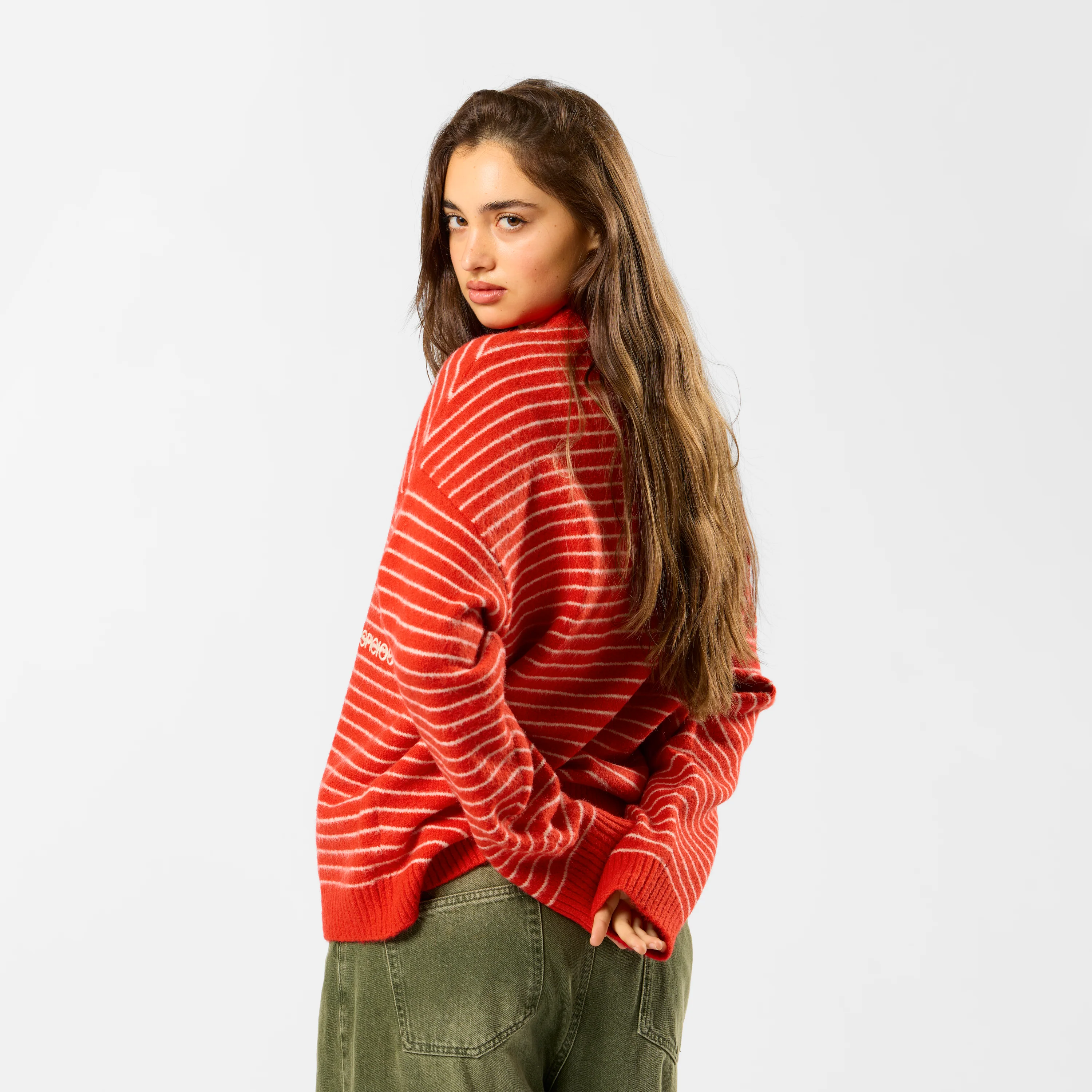 Polkaline / Striped Knitted Sweat - Red - Image 6