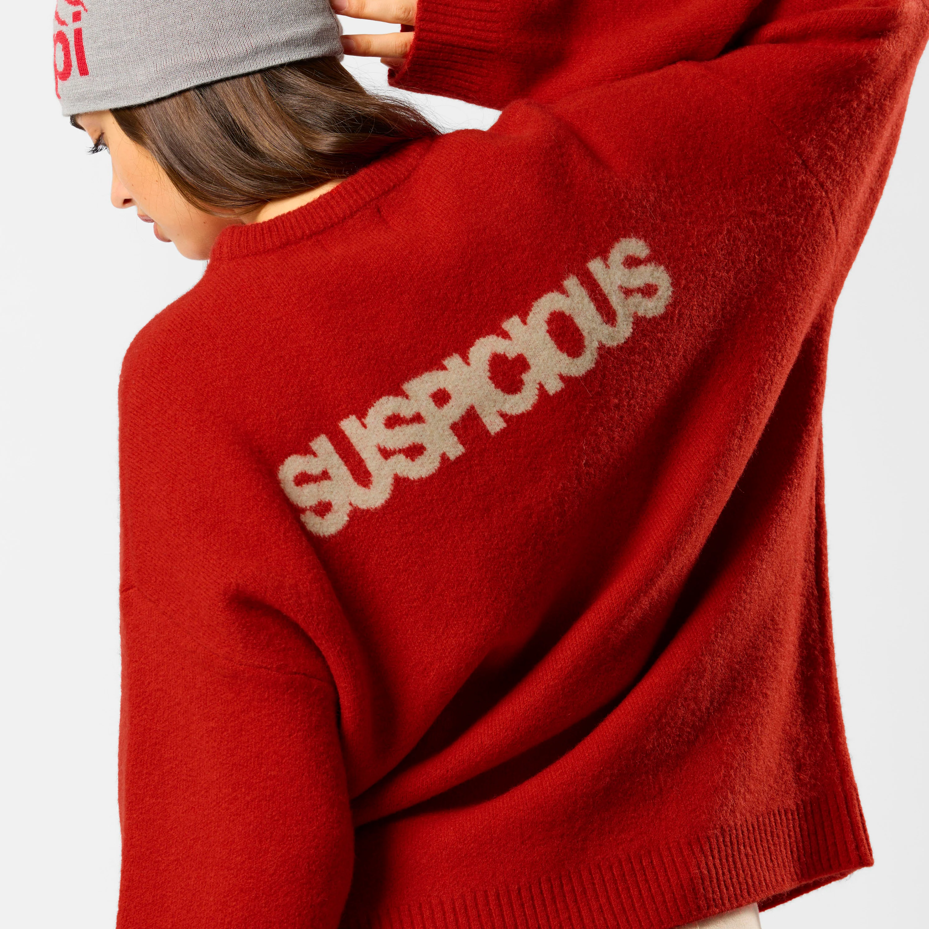 Polkaline / Suspicious Knitted Sweat - Red - Image 2