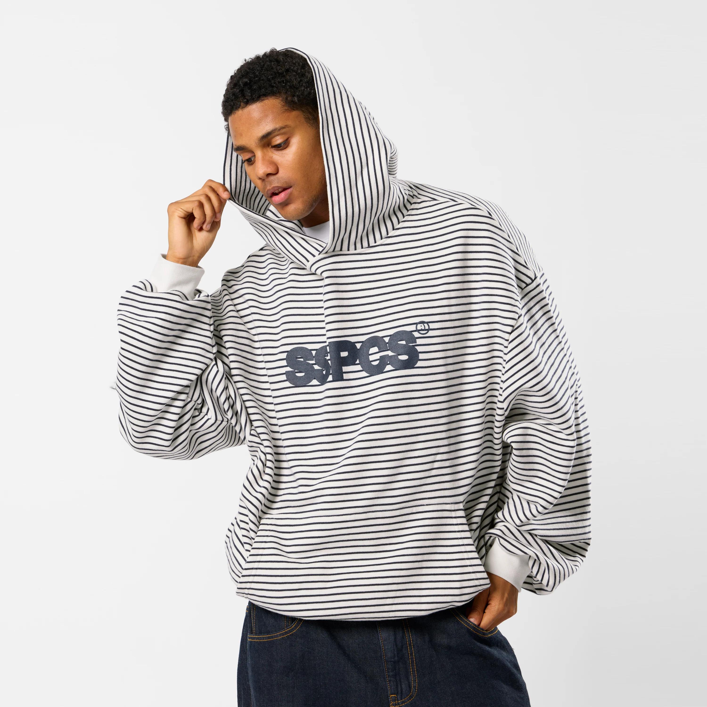 Polkaline / The SSPCS Striped Hoodie - White - Image 8