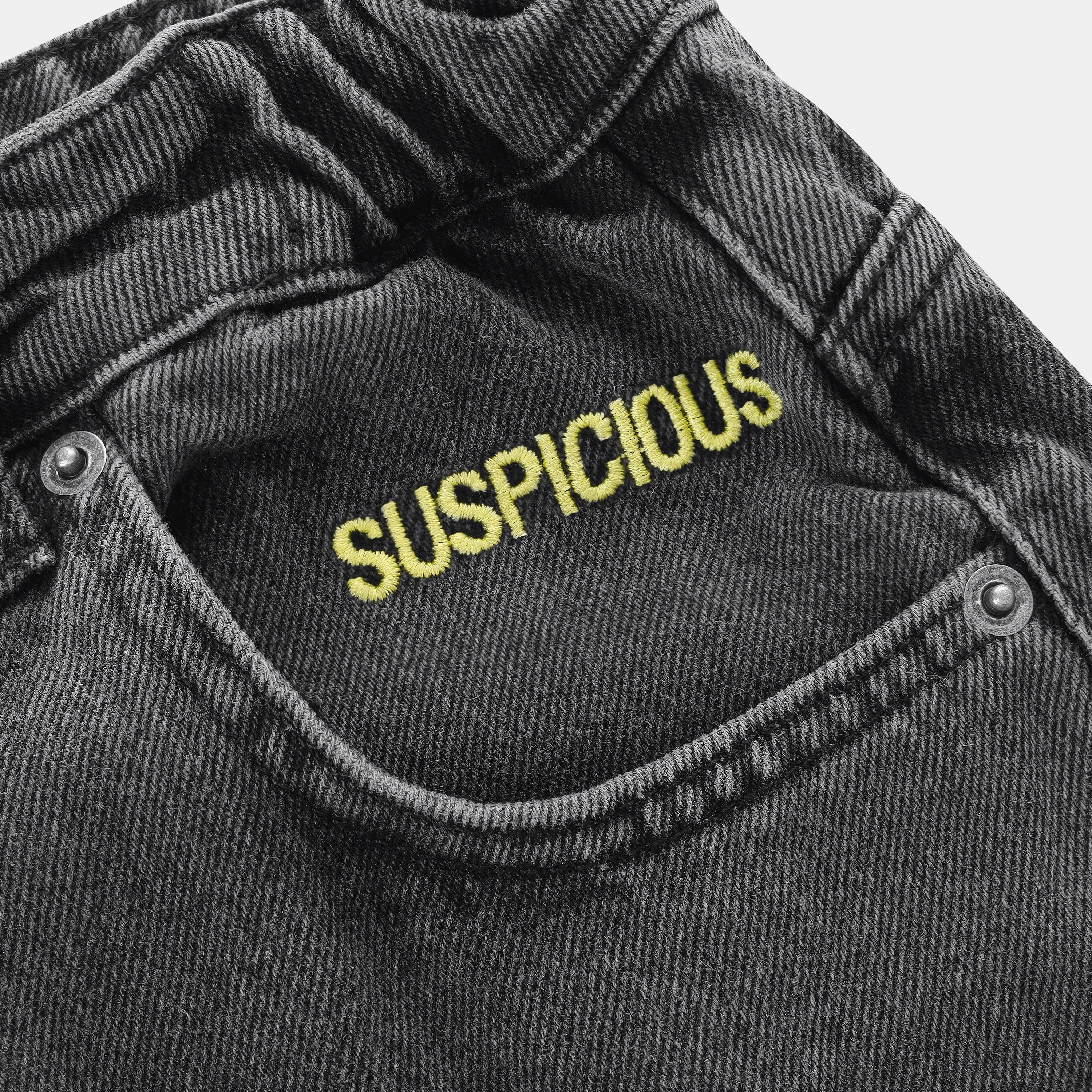 Pre Spring Drop / Wide Leg Denim - Black & Yellow - Image 2