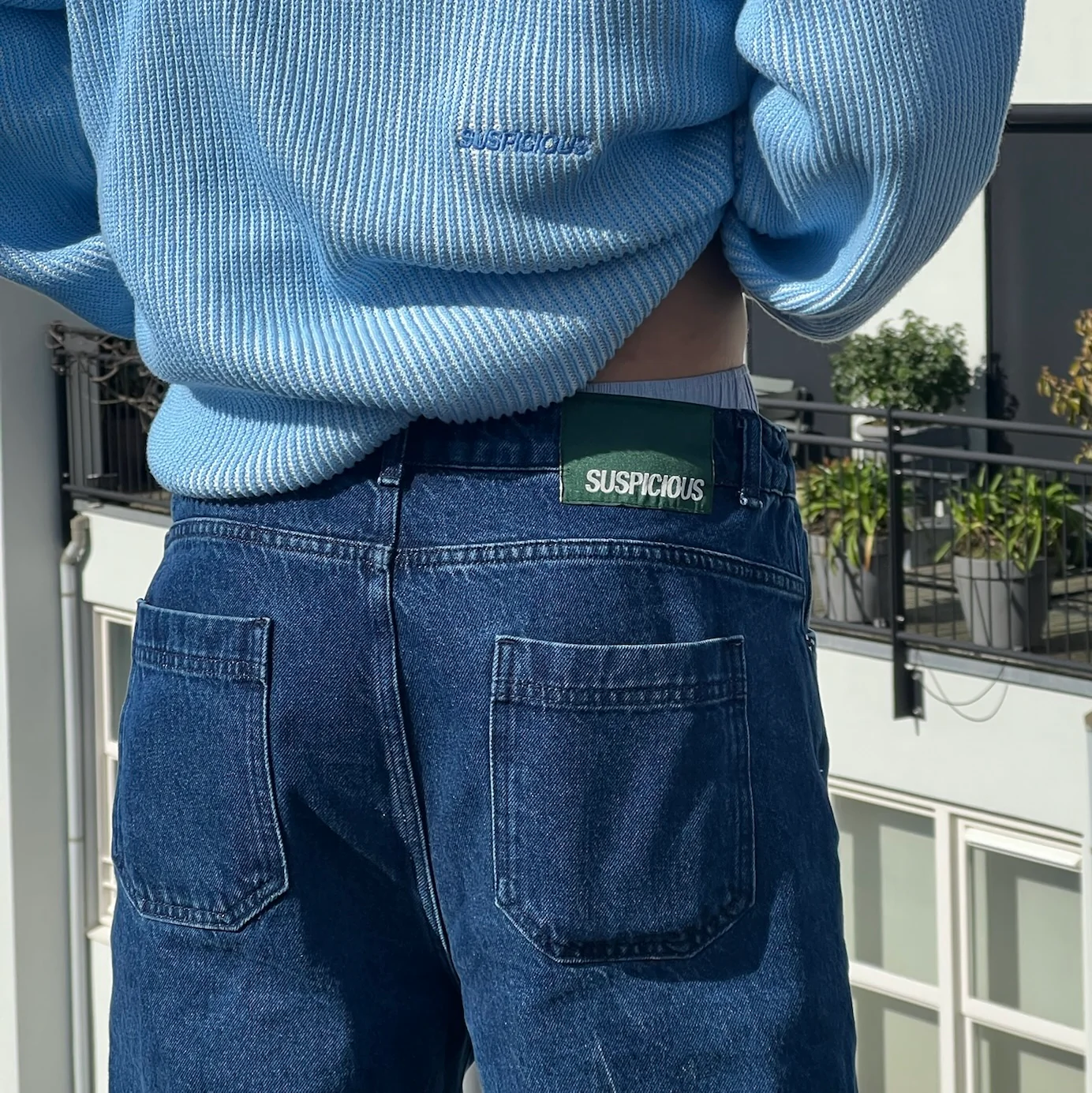 Pre Spring Drop / Wide Leg Denim - Dark Blue & Green - Image 6