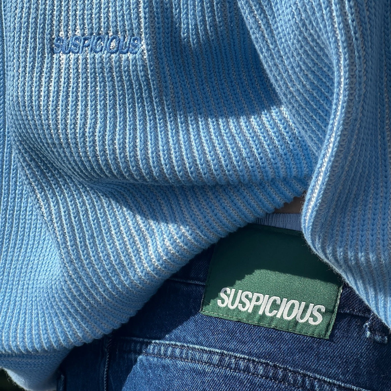 Pre Spring Drop / Wide Leg Denim - Dark Blue & Green - Image 7
