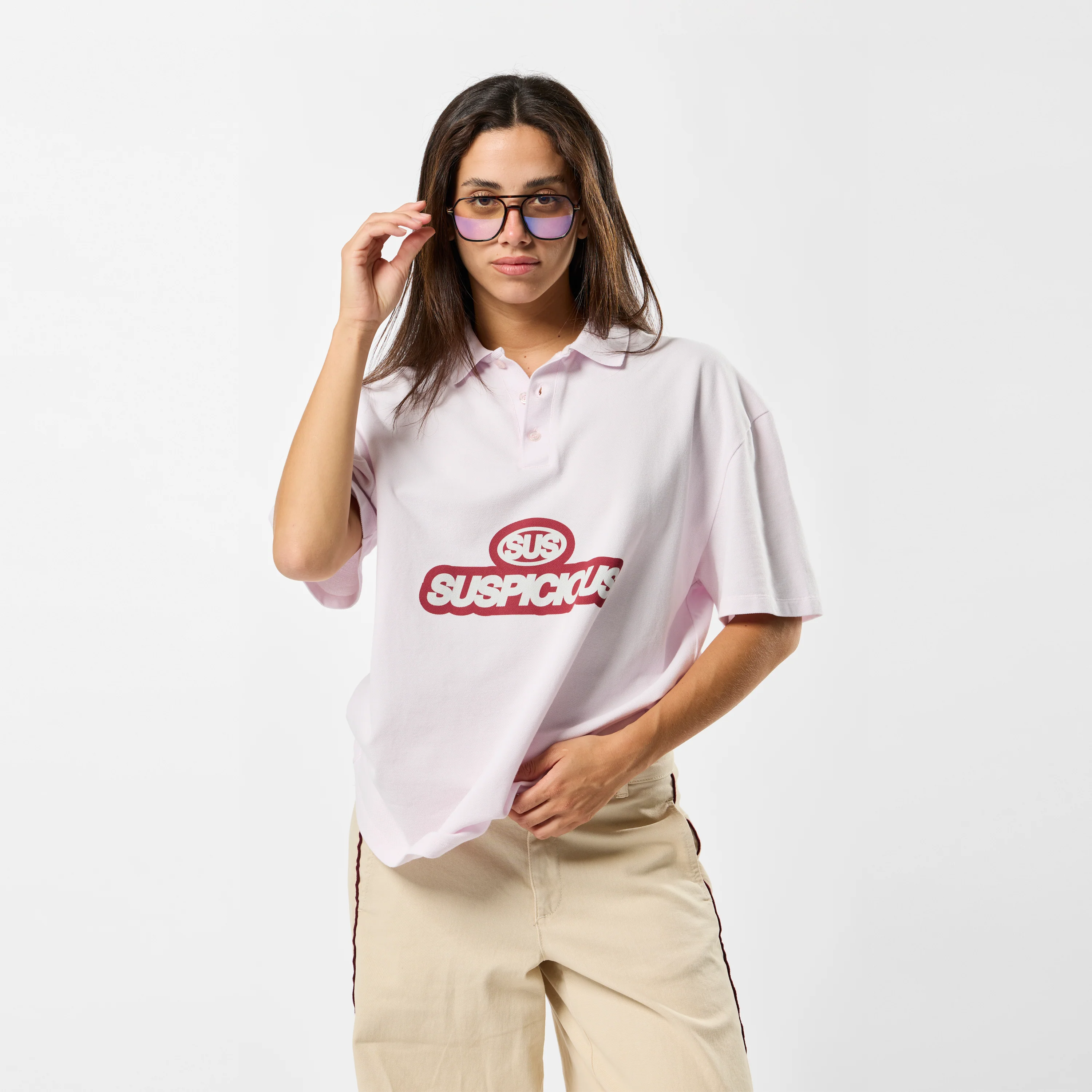 S2 / Signature Stamp Buttoned Polo - Orchid Ice - Image 6