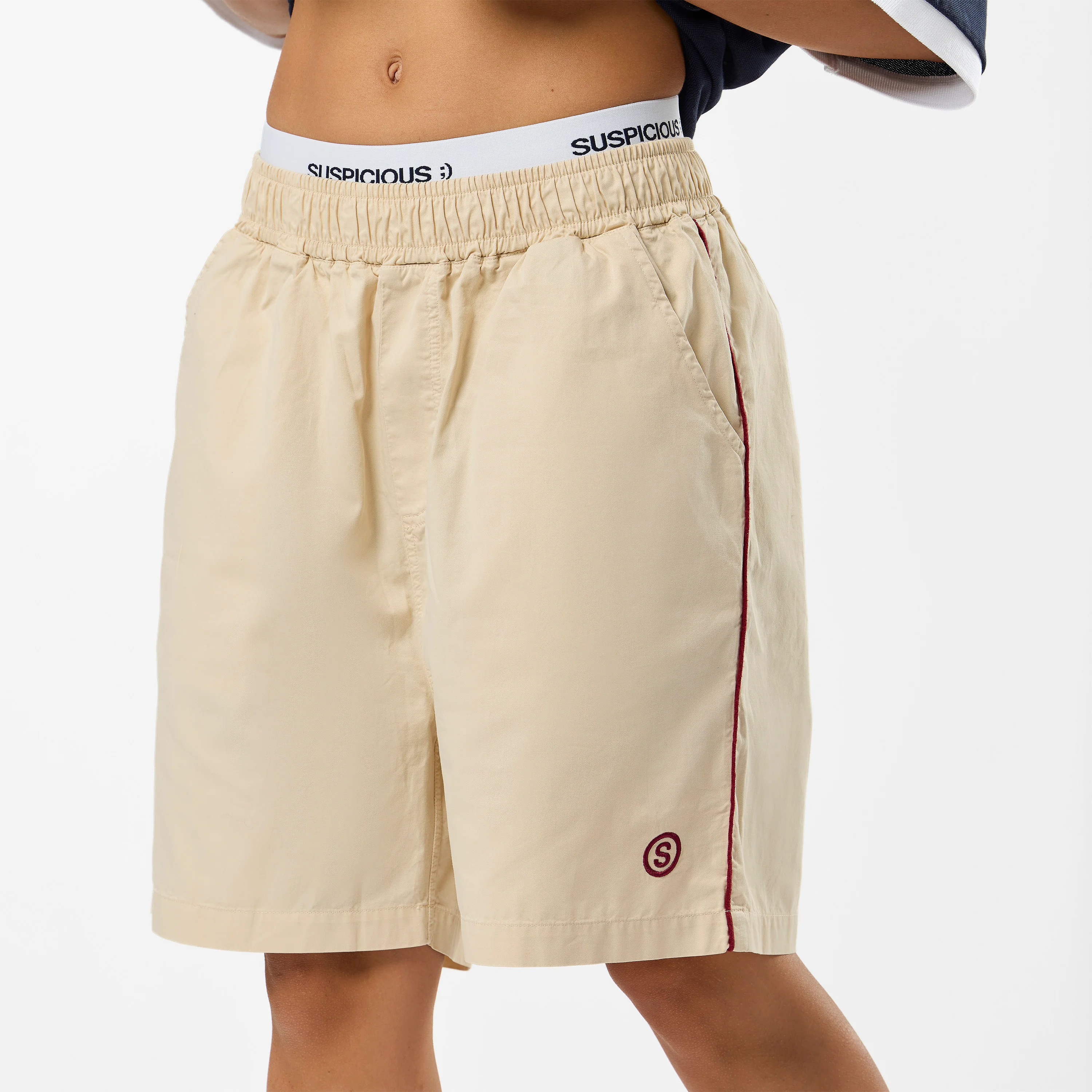 S2 / Stamped Piping Twill Shorts - Natural - Image 4