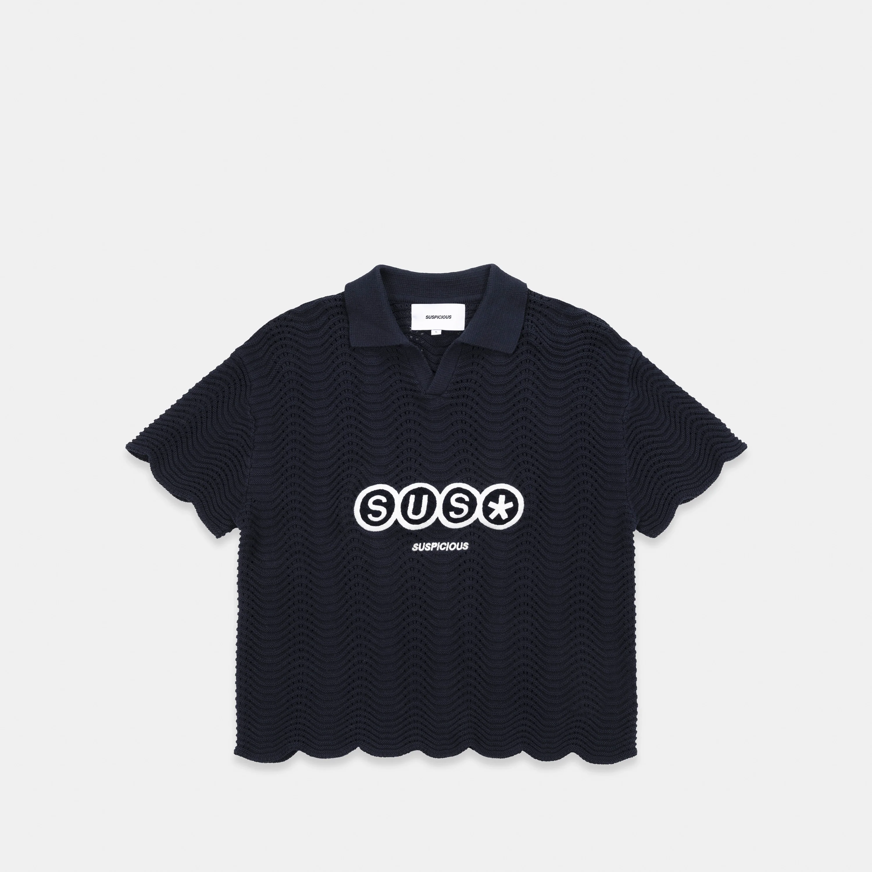 S2 / SUS* Wavy Crochet Polo - Nightfall