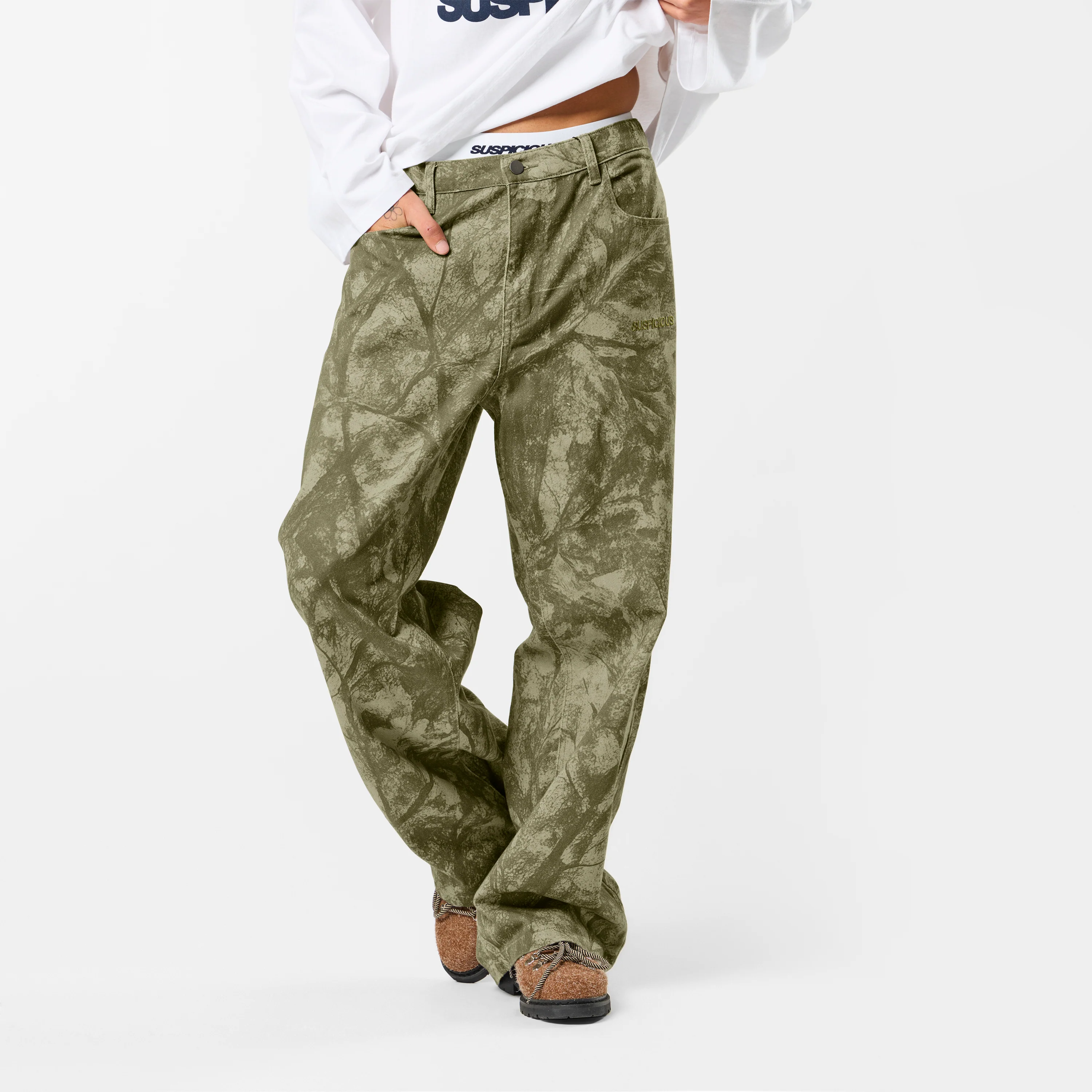 Softground / Essentials Baggy Jeans - Faded Leafs - Image 2