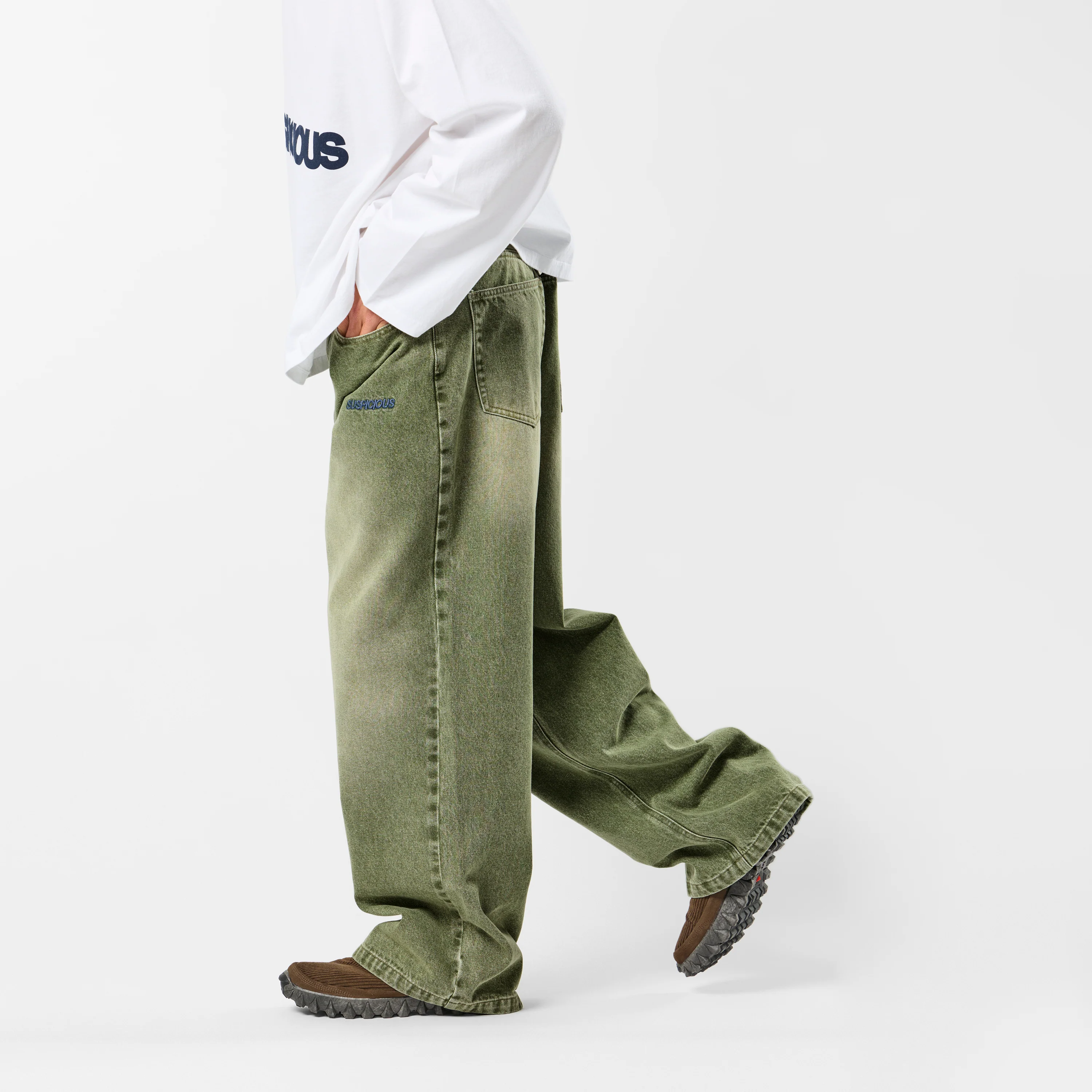Softground / Essentials Baggy Jeans - Washed Green - Image 3