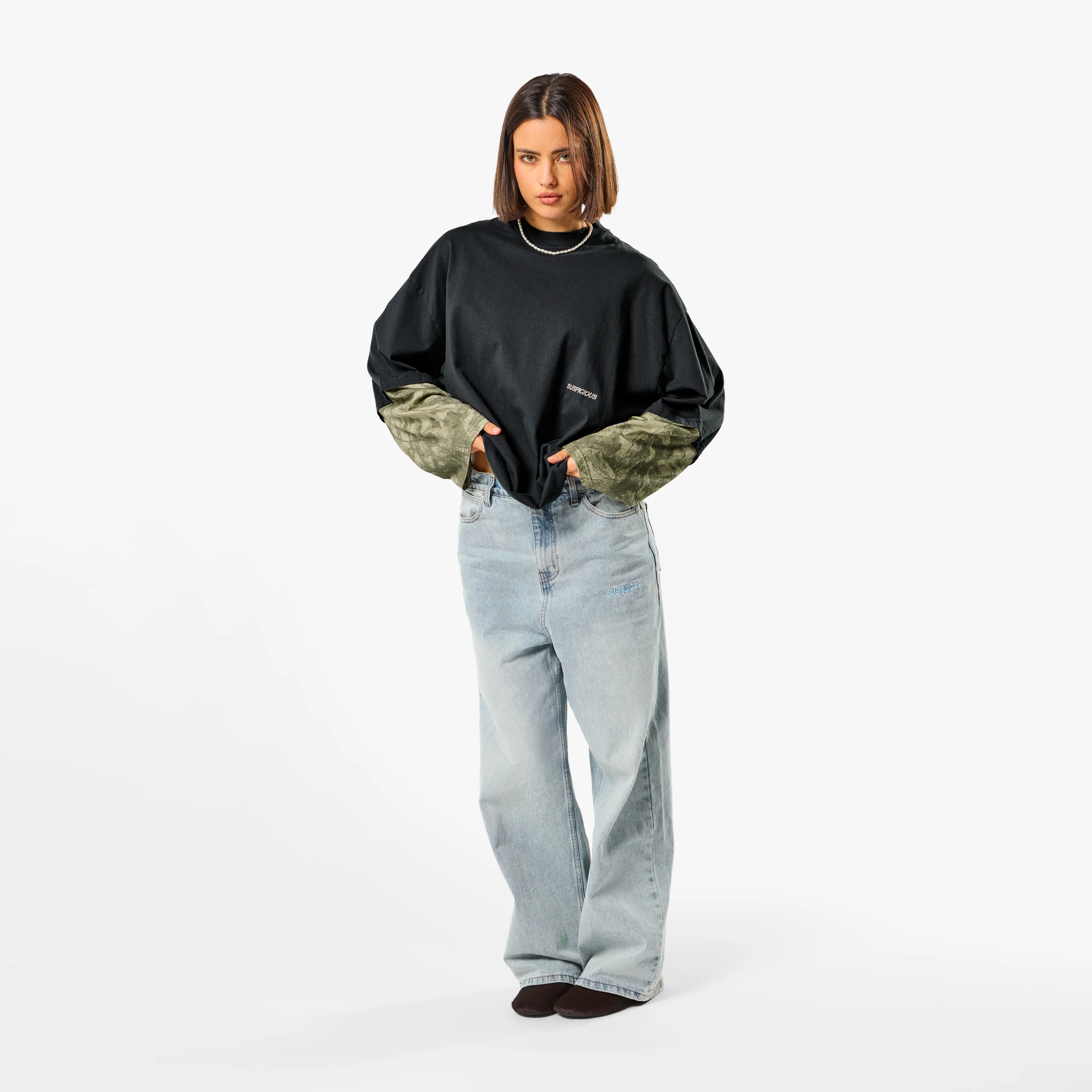 Softground / Essentials Layered Longsleeve - Graphite & Faded Leafs - Image 3