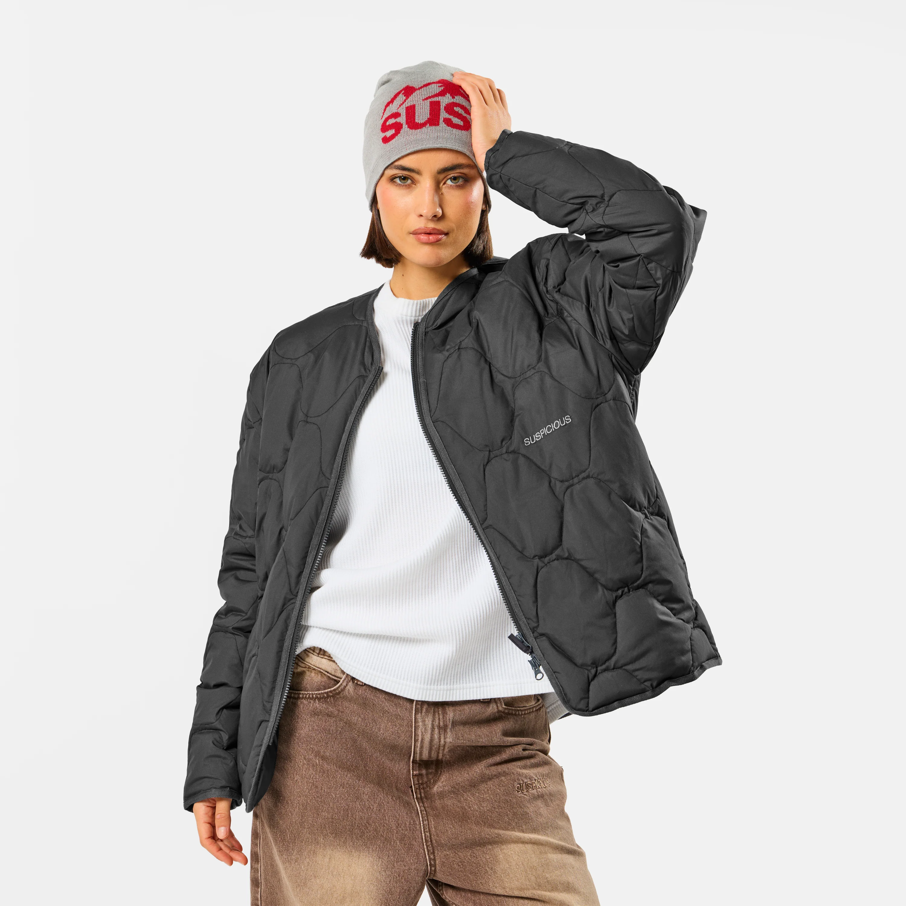 Softground / Essentials Quilted Jacket - Graphite - Image 7