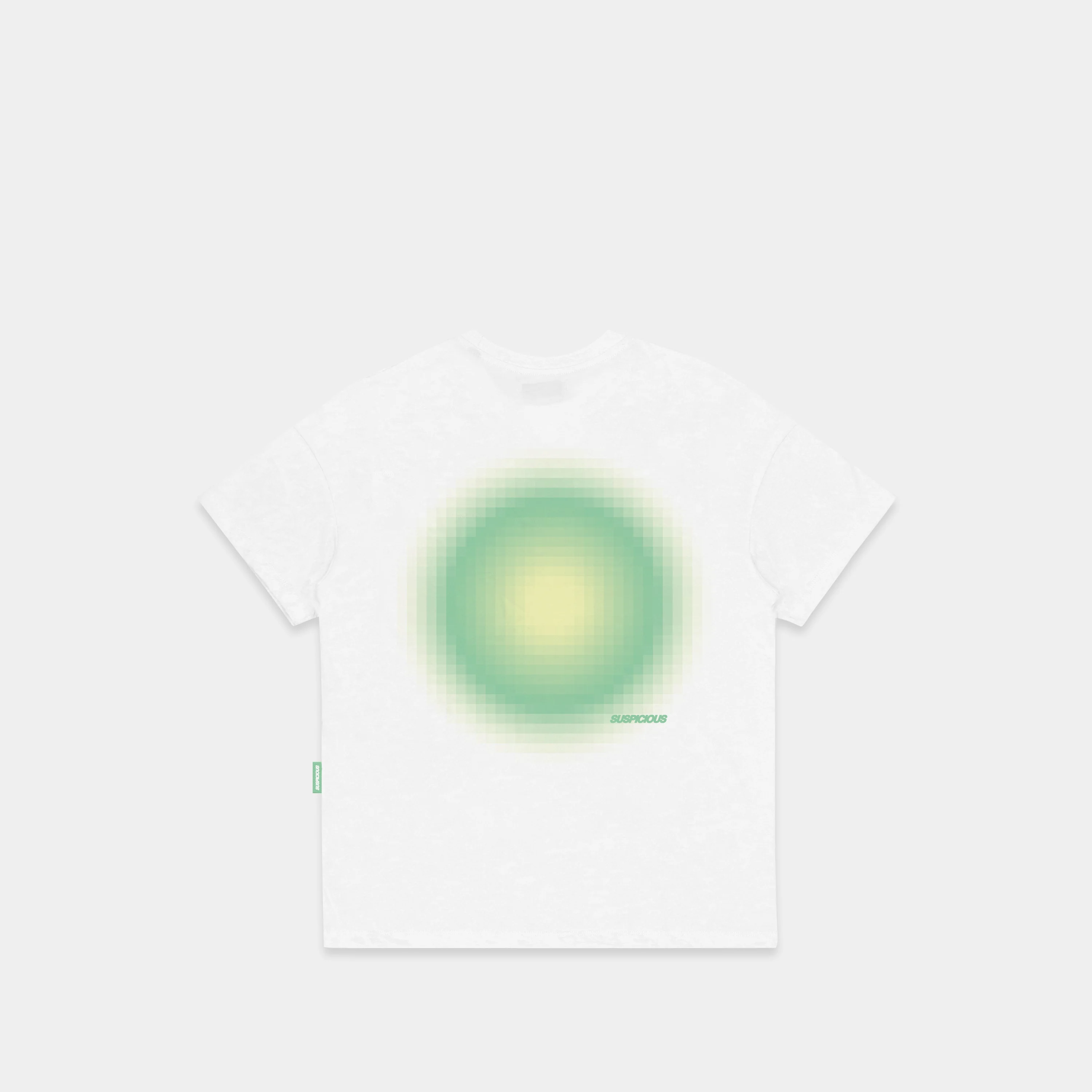 Spring / Green Pixelated Aura Tee - White