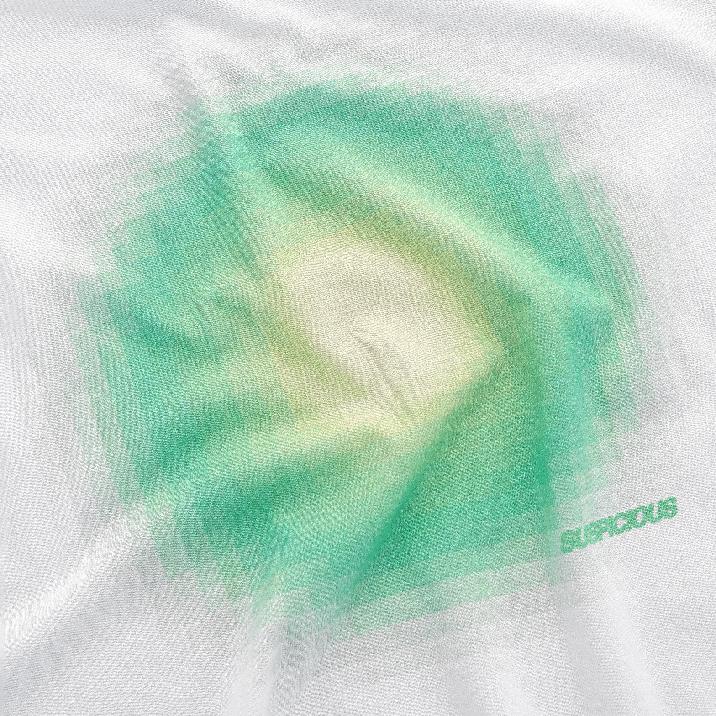 Spring / Green Pixelated Aura Tee - White - Image 2