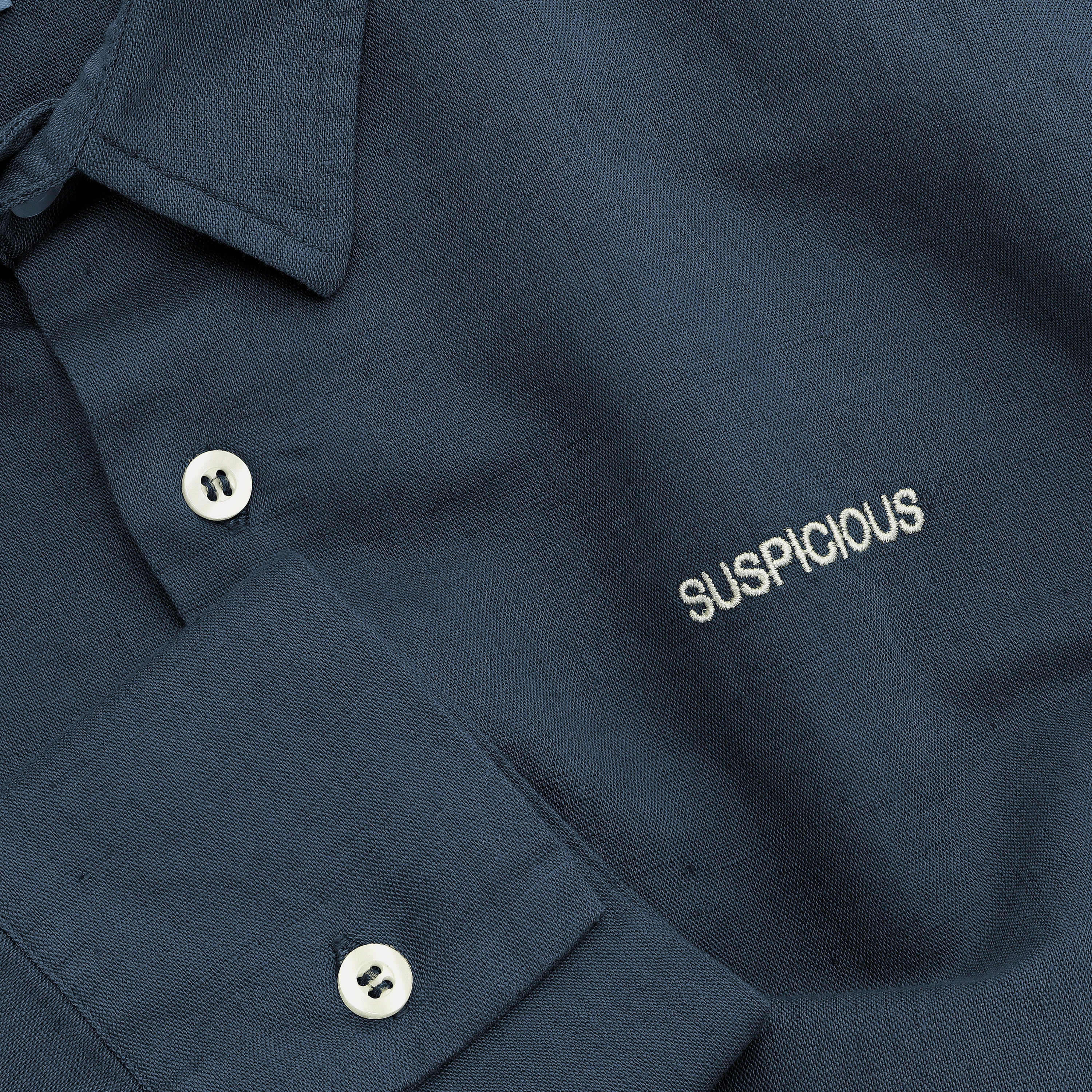 (SS24) The Suspicious Linen Longsleeve Shirt - Coastal Blue - Image 2
