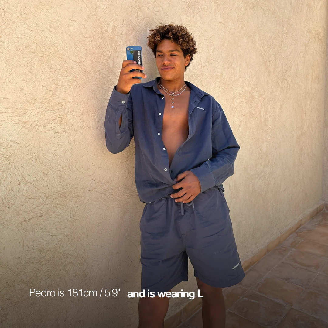 (SS24) The Suspicious Linen Longsleeve Shirt - Coastal Blue - Image 6