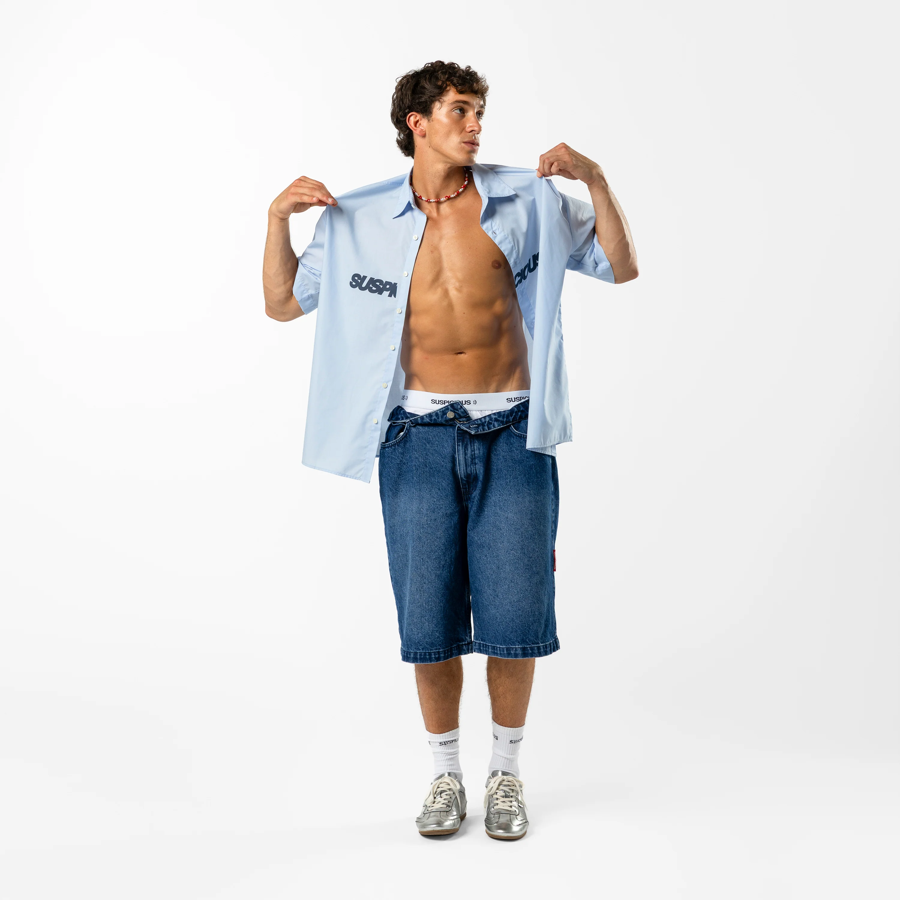 Summer / Slanted Shortsleeve Shirt - Celestial Blue - Image 5