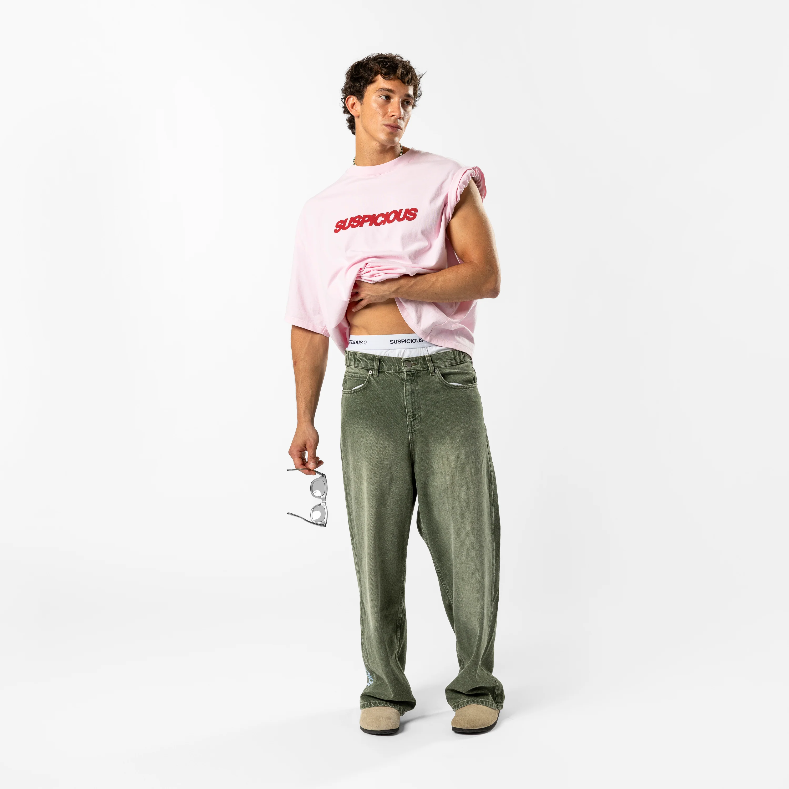 Summer / Slanted Tee - Baby Pink - Image 3