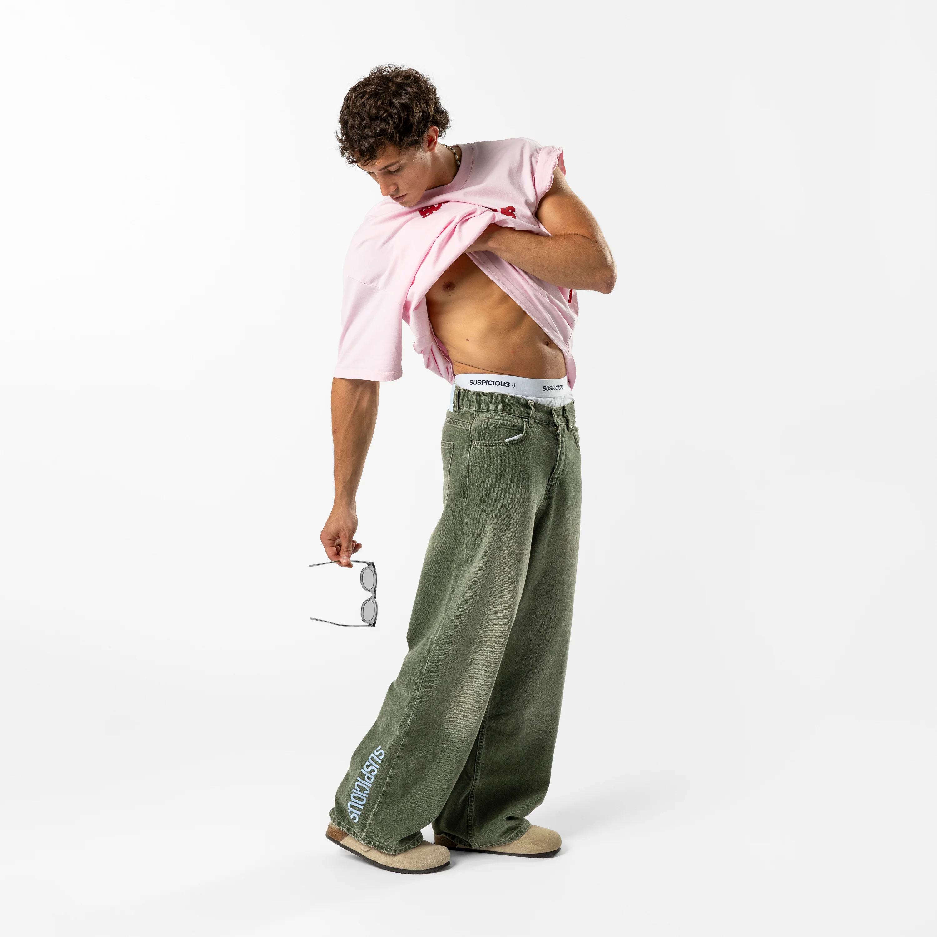 Summer / Slanted Tee - Baby Pink - Image 5