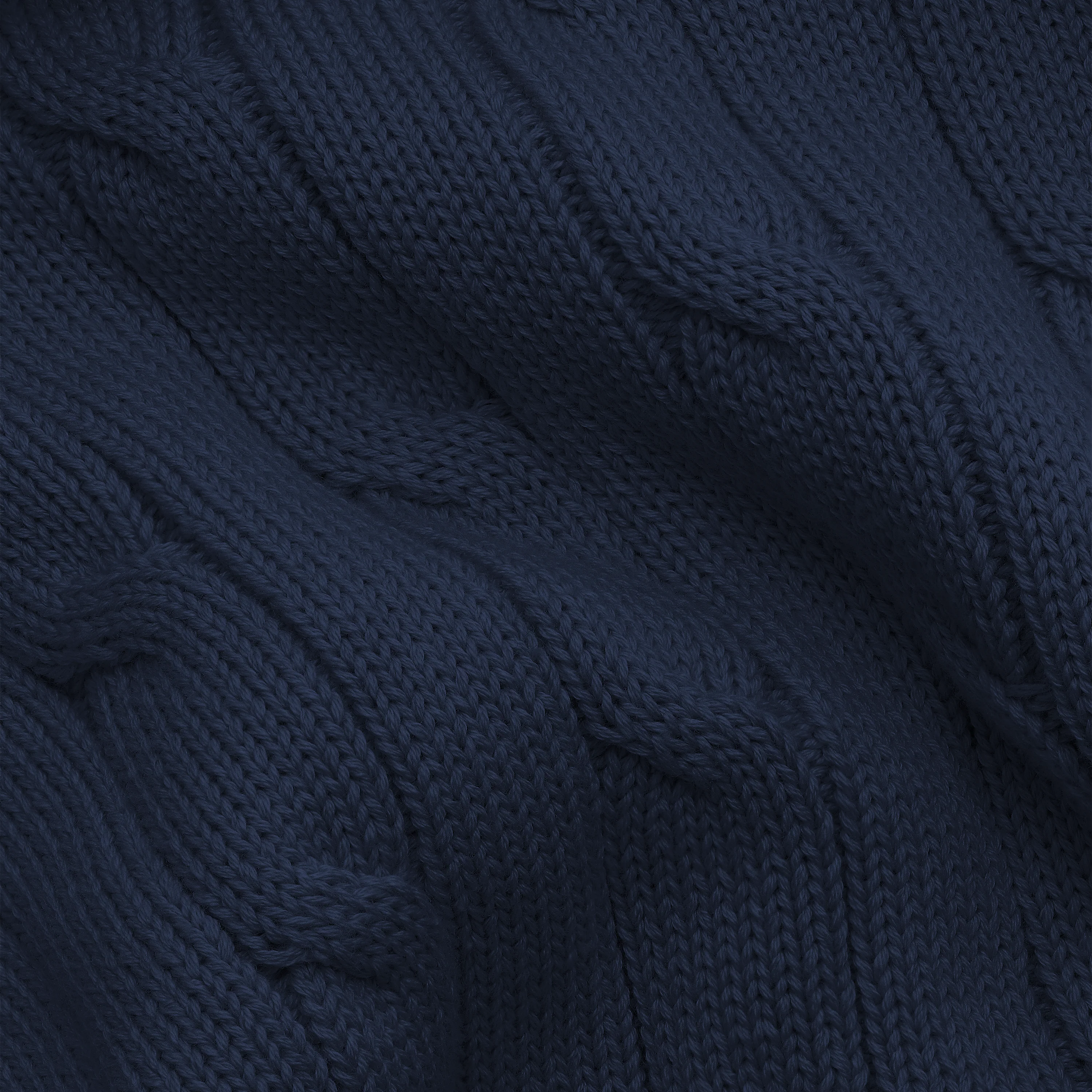 The Cable Pattern Knitted Sweat - Navy - Image 3