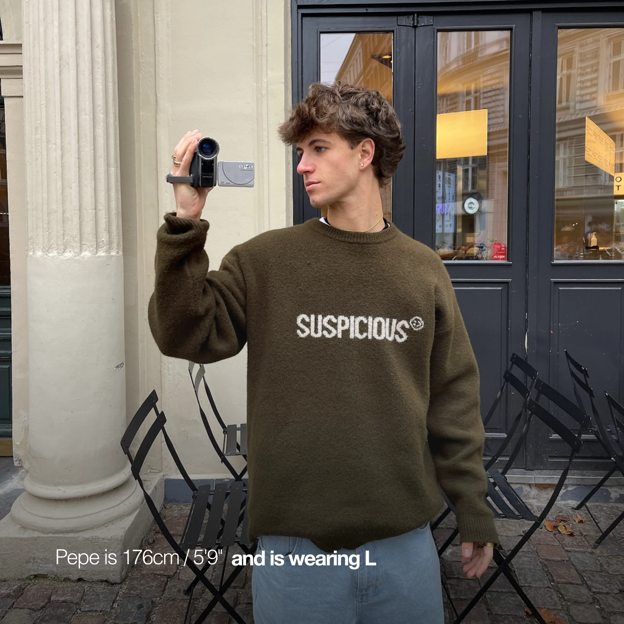 PL / The Smiley Knitted Sweat - Army - Image 4