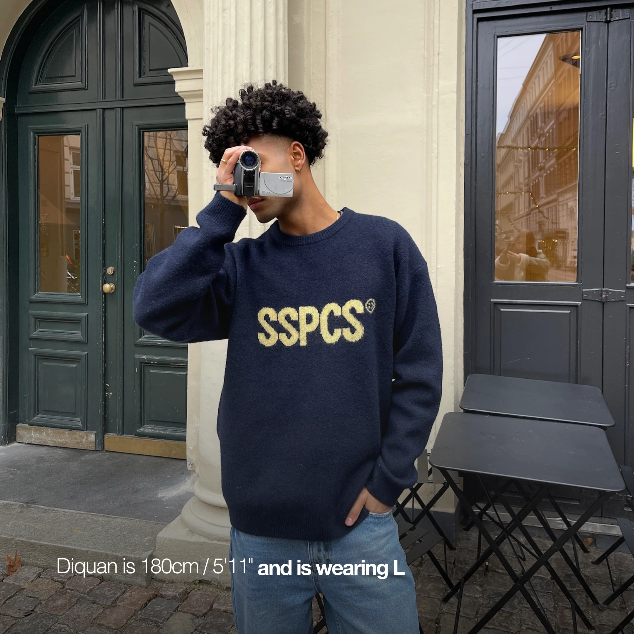 The SSPCS Knitted Sweat - Nightfall / Yellow - Image 4