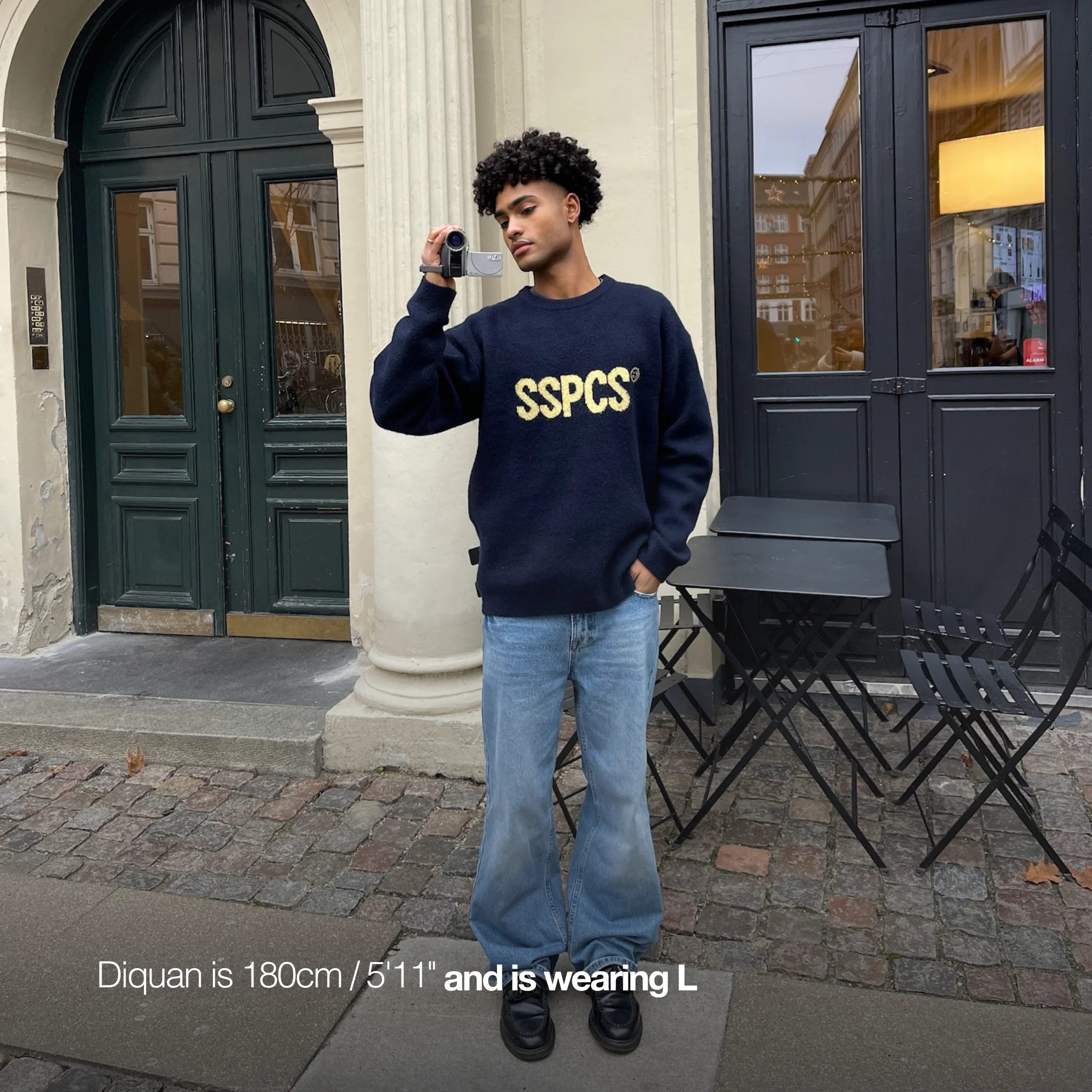 The SSPCS Knitted Sweat - Nightfall / Yellow - Image 6