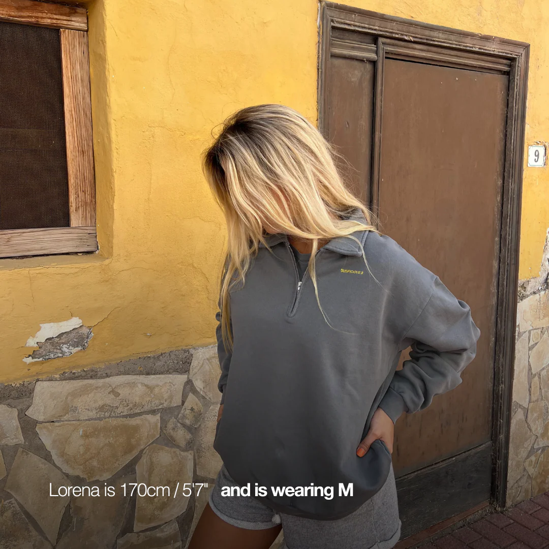 The Suspicious Smiley Half-Zip Polo - Dark Shadow - Image 5
