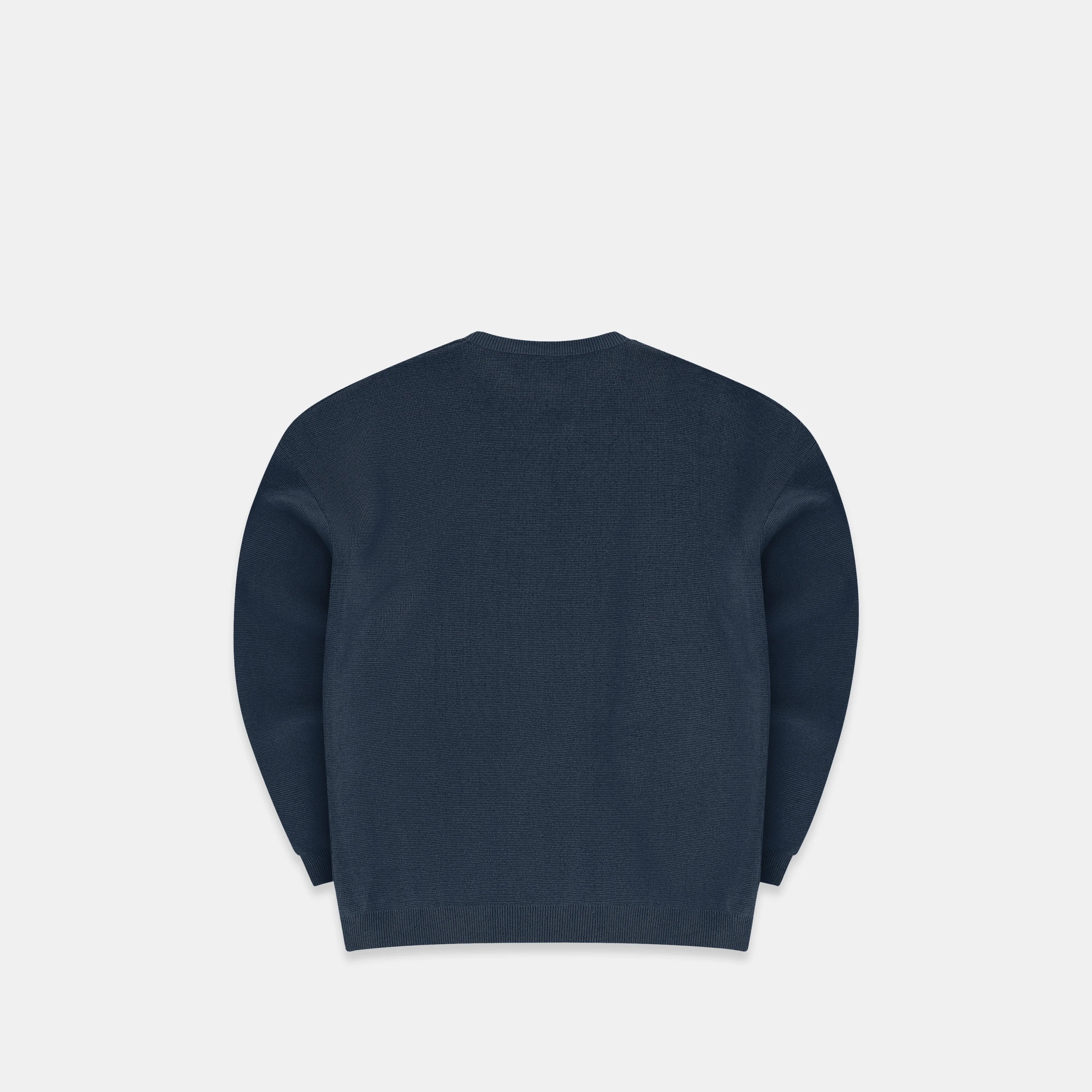 The Essentials Cotton Knitted Crewneck - Coastal Blue - Image 3
