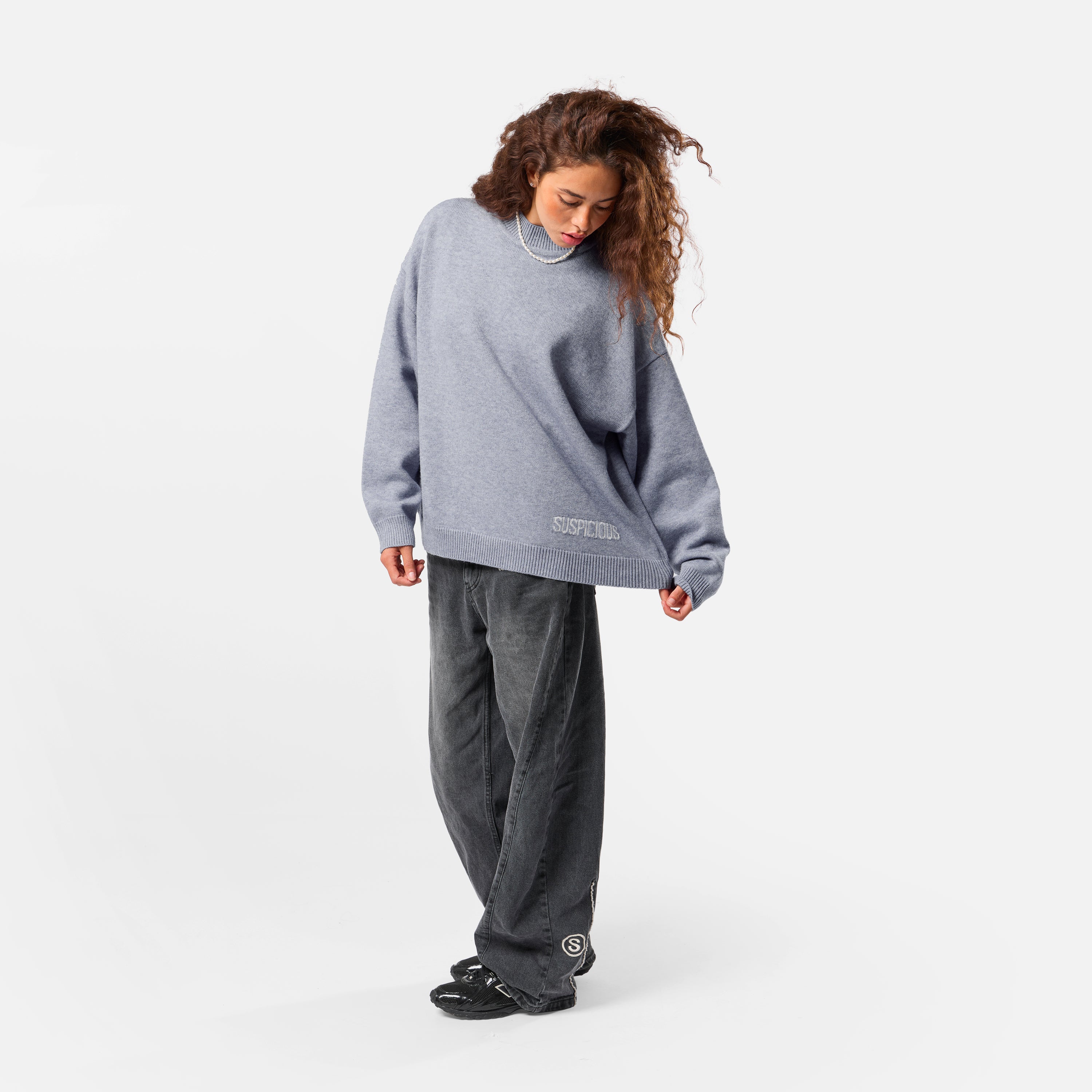 Winter2 / Core High Neck Knit - Frosted Blue - Image 6