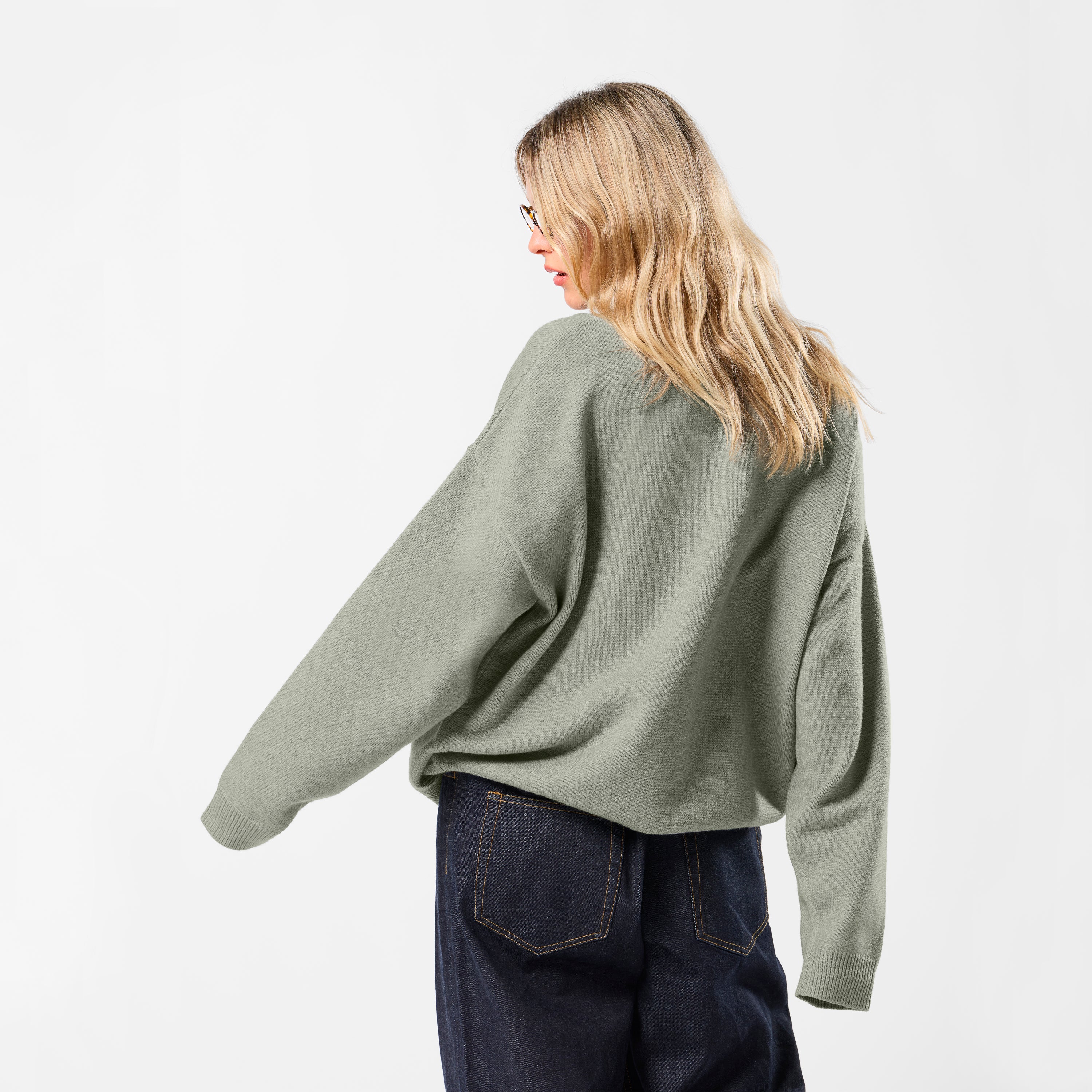 Winter2 / Core High Neck Knit - Frosted Green - Image 3
