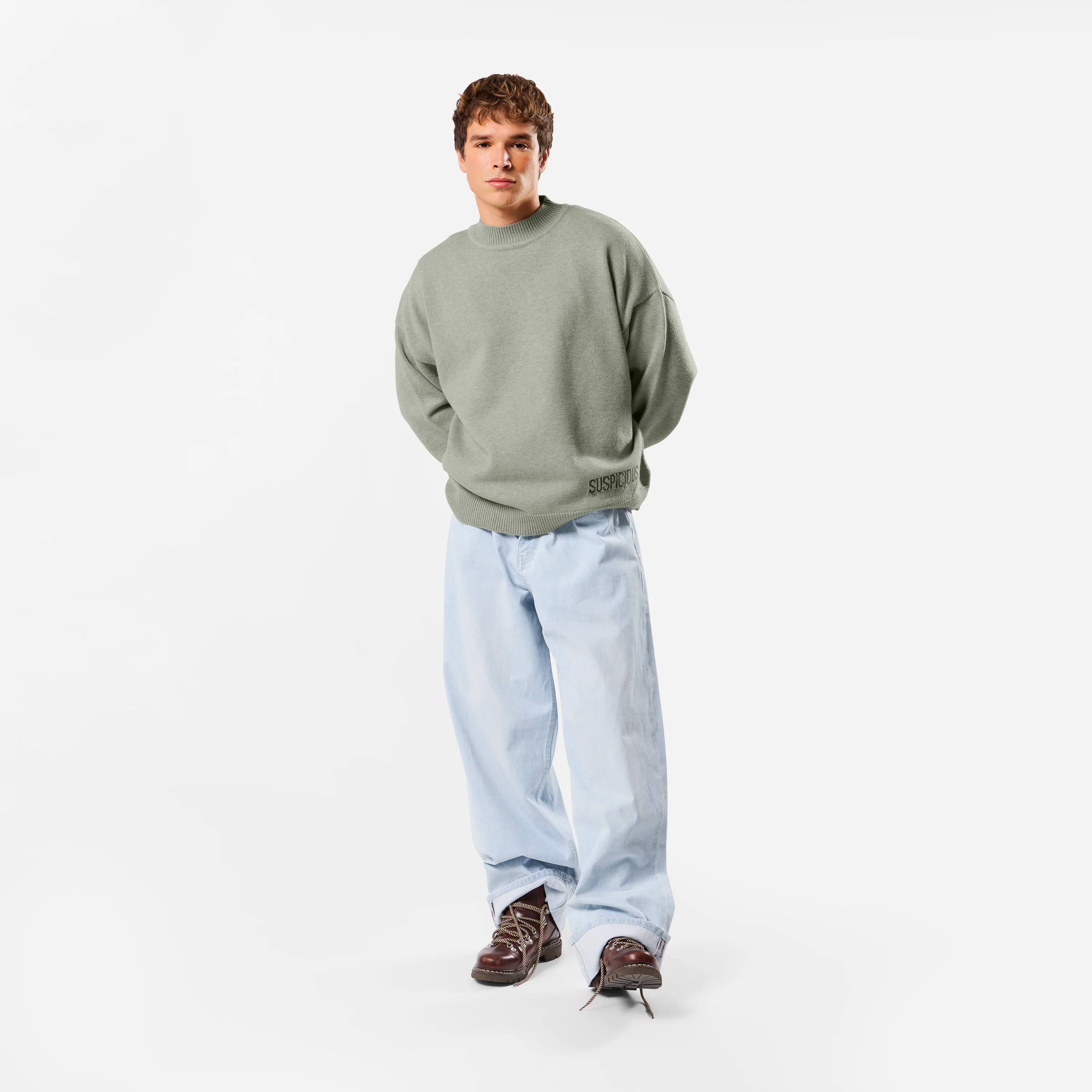 Winter2 / Core High Neck Knit - Frosted Green - Image 6