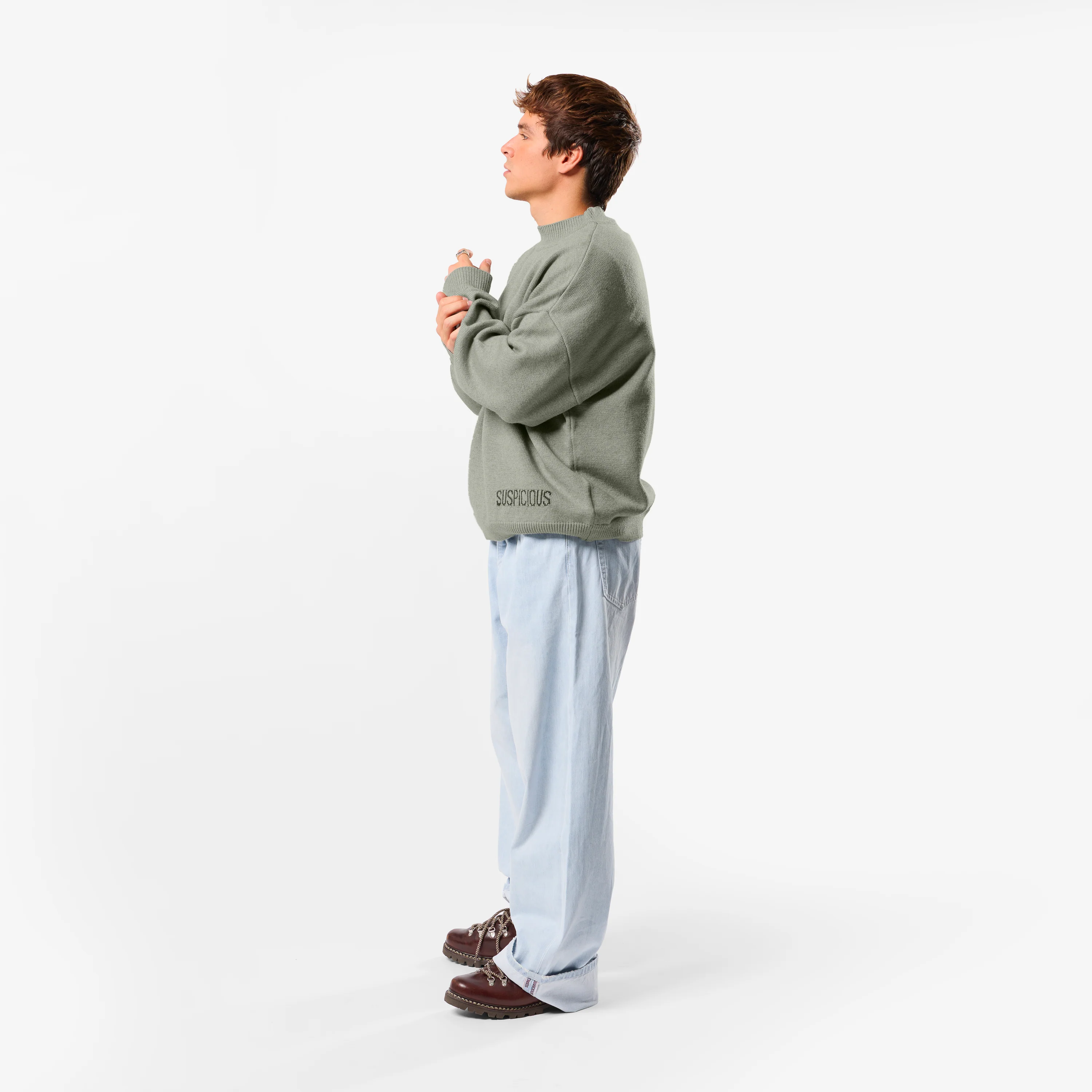 Winter2 / Core High Neck Knit - Frosted Green - Image 9