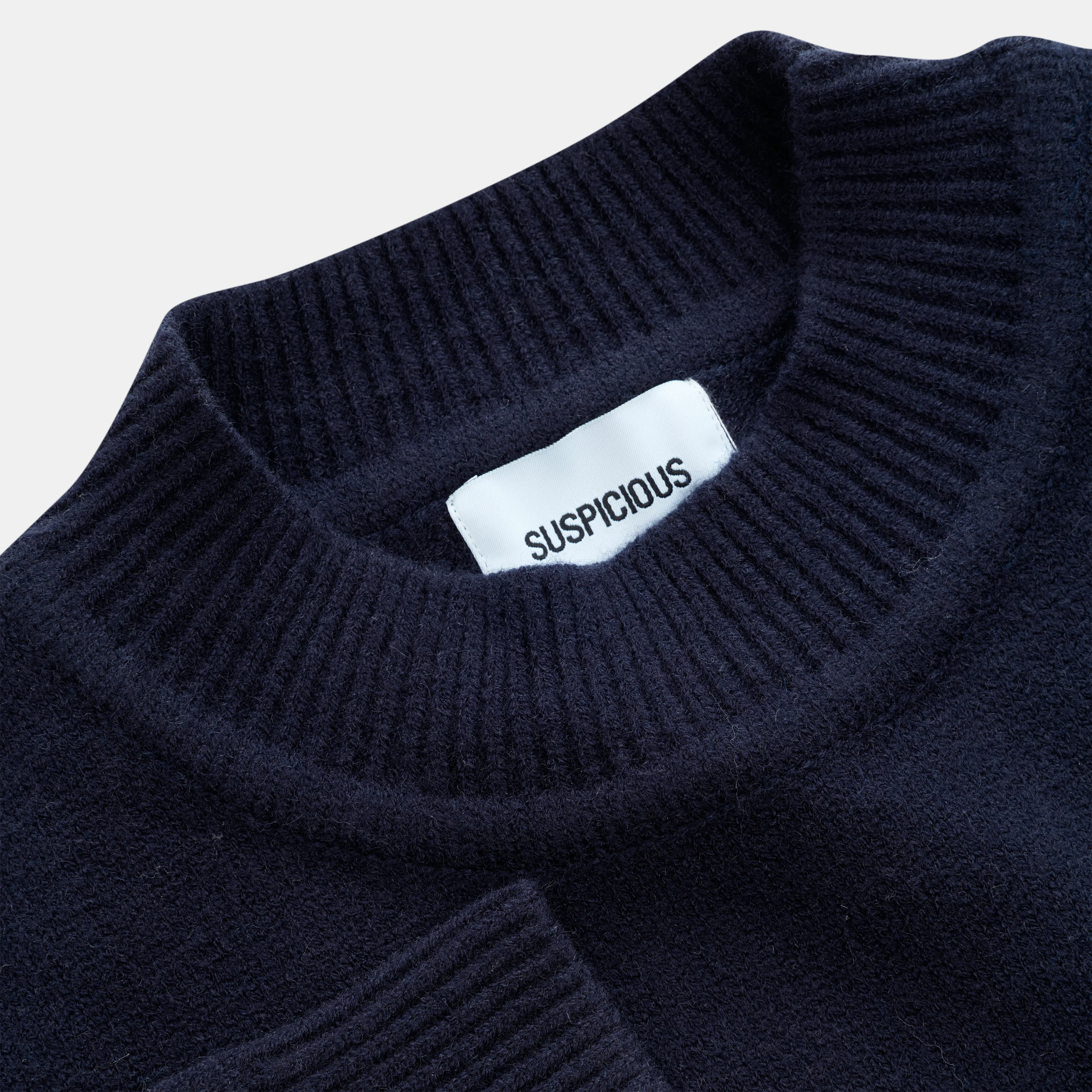 Winter2 / Core High Neck Knit - Navy - Image 6