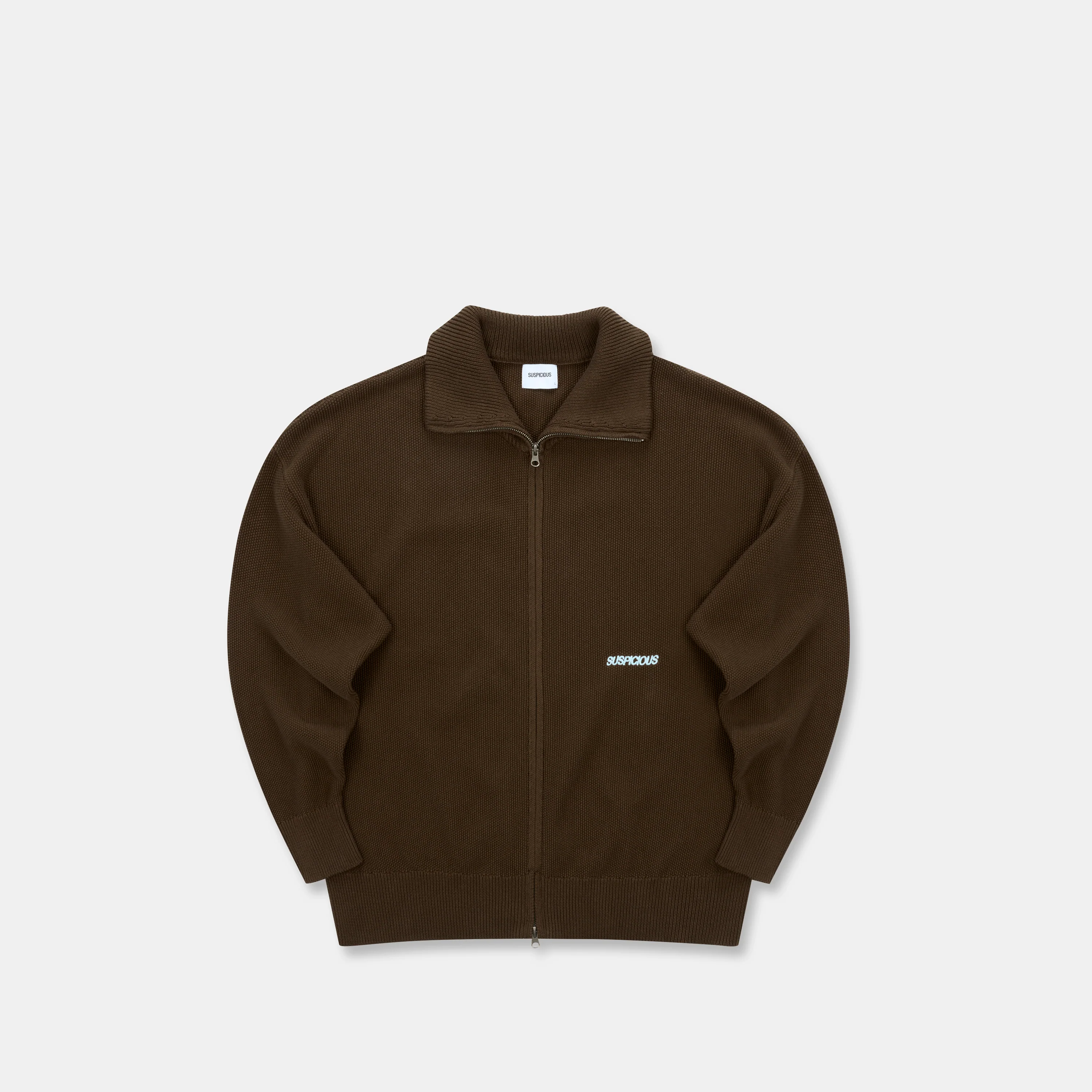 Winter2 / Essentials Tight Knitted Zip-Up - Espresso