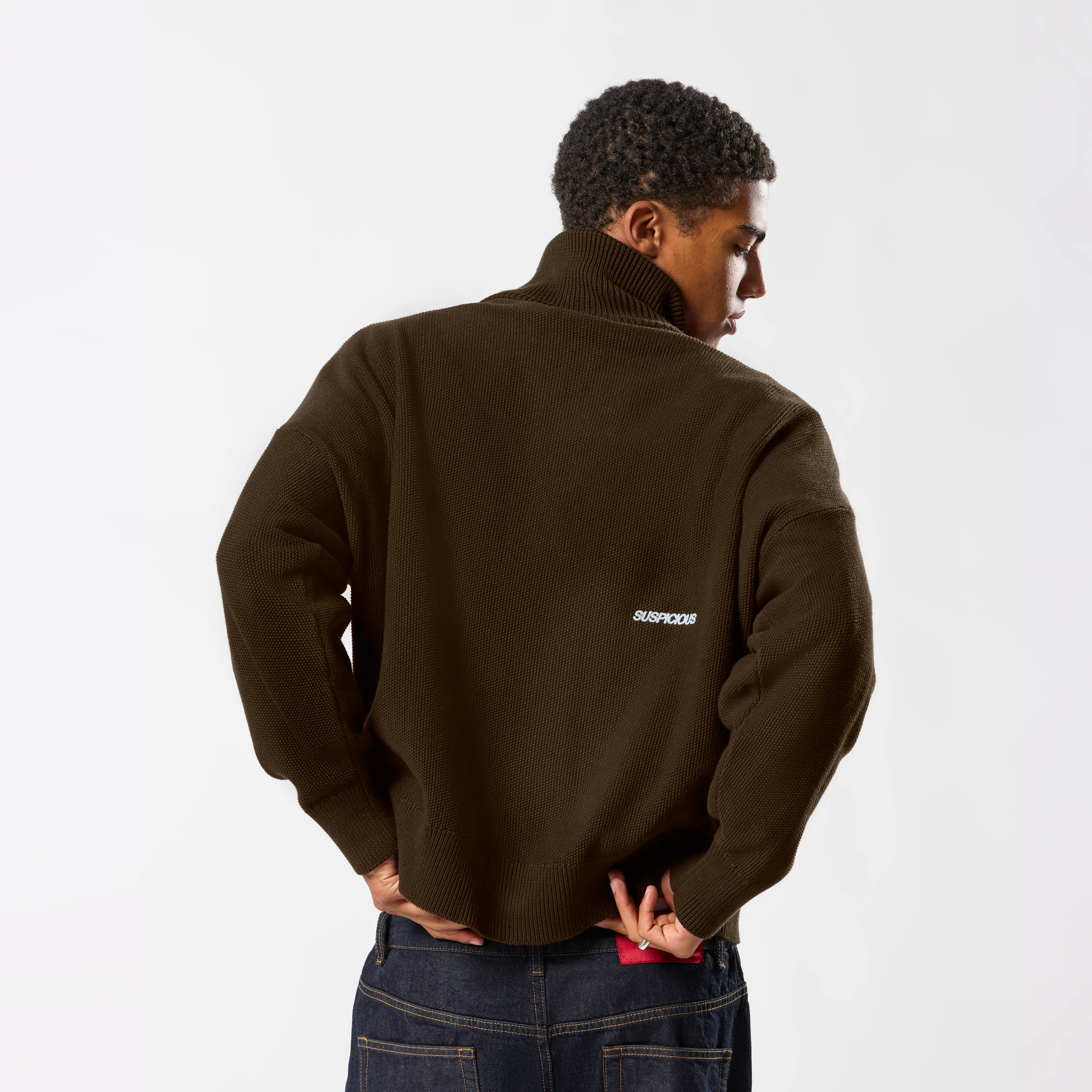 Winter2 / Essentials Tight Knitted Zip-Up - Espresso - Image 6