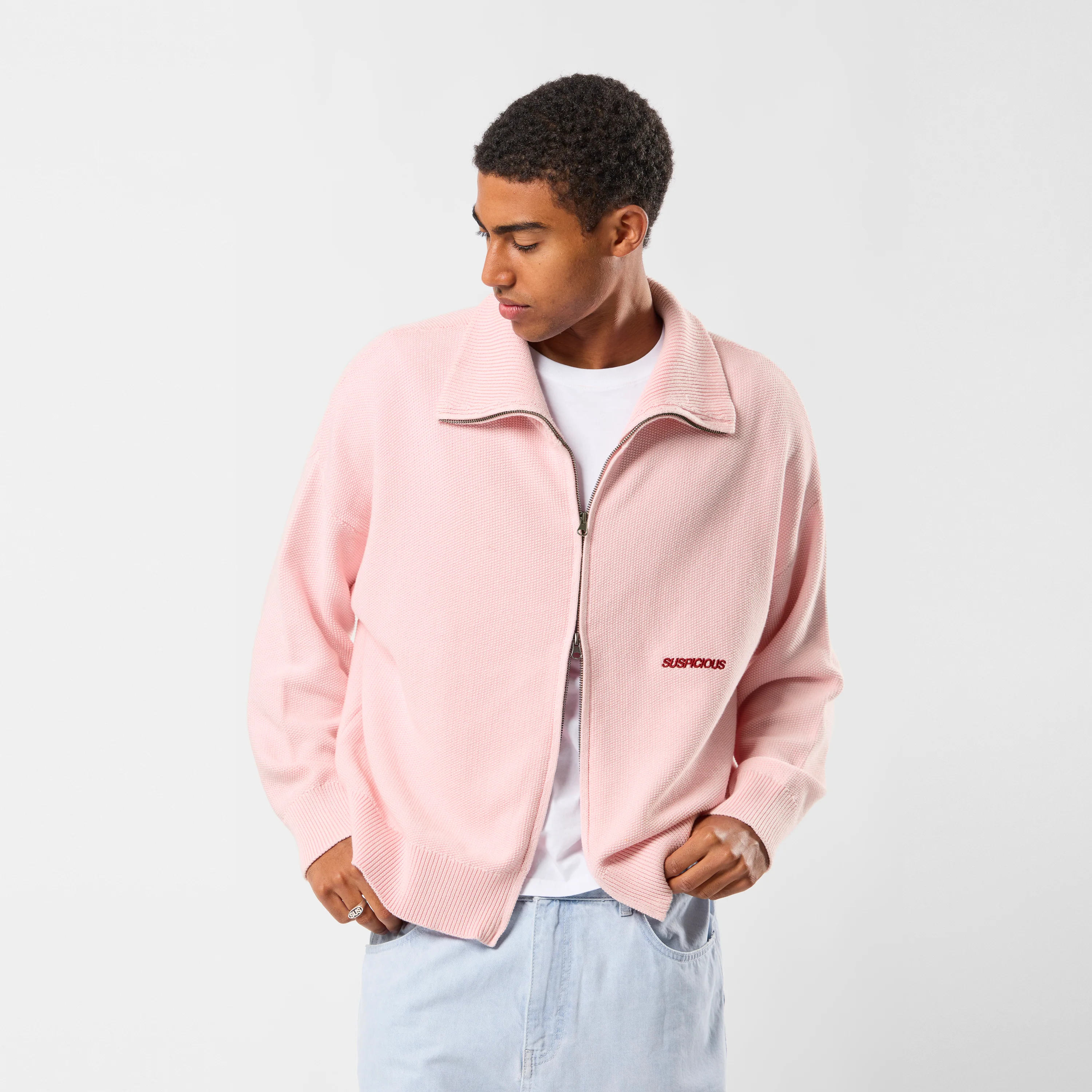 Winter2 / Essentials Tight Knitted Zip-Up - Icy Orchid - Image 3