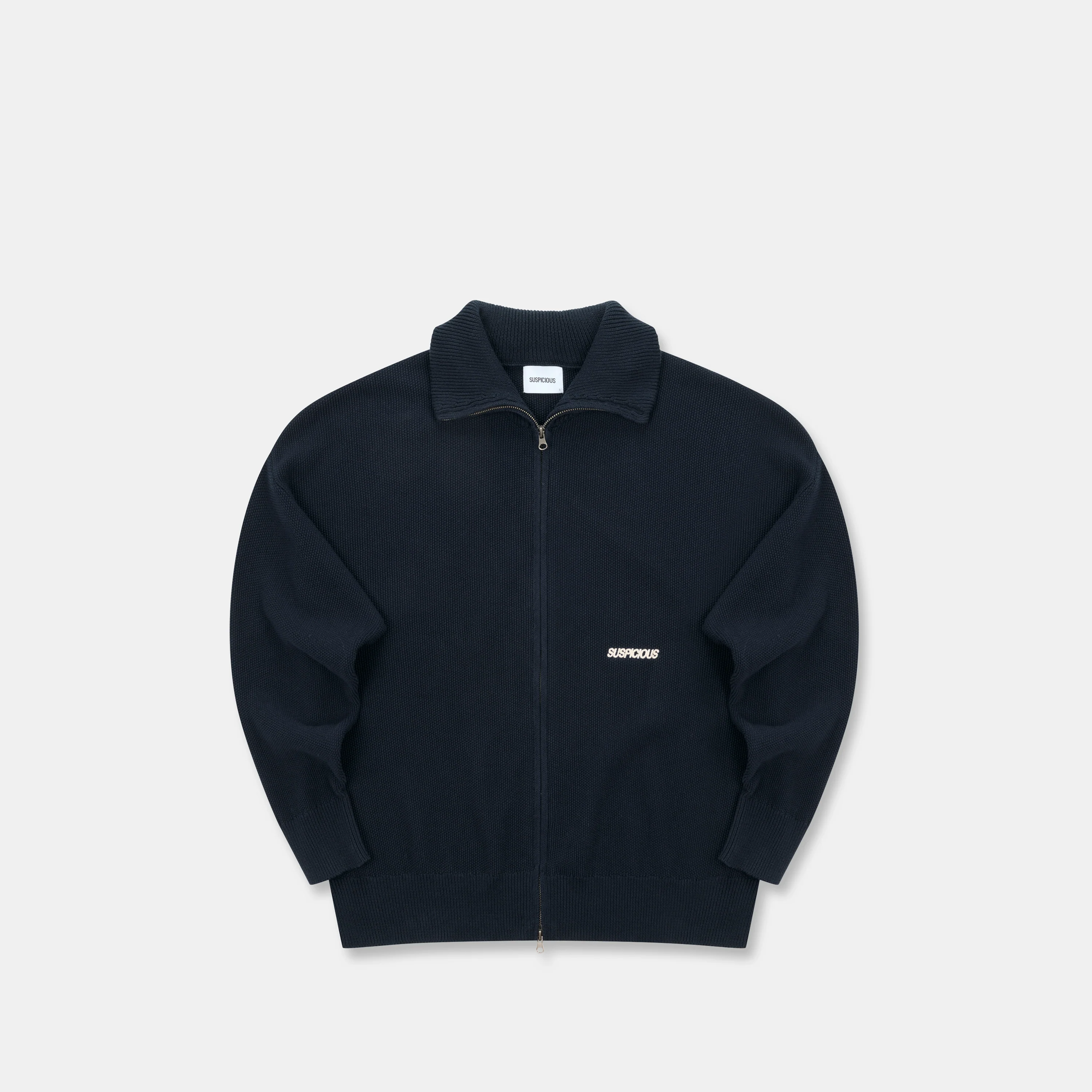 Winter2 / Essentials Tight Knitted Zip-Up - Navy