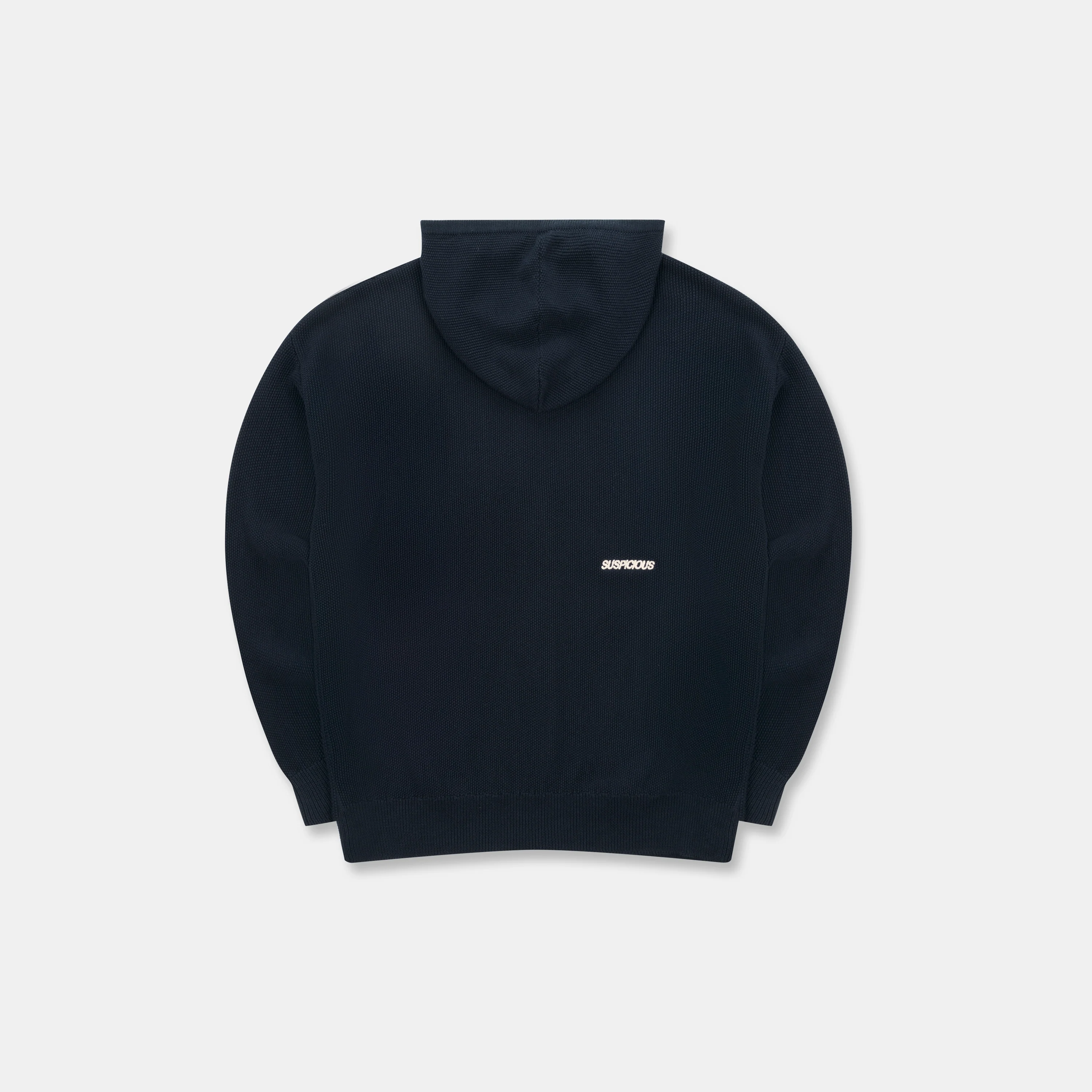 Winter2 / Essentials Tight Knitted Zipped Hoodie - Navy - Image 9