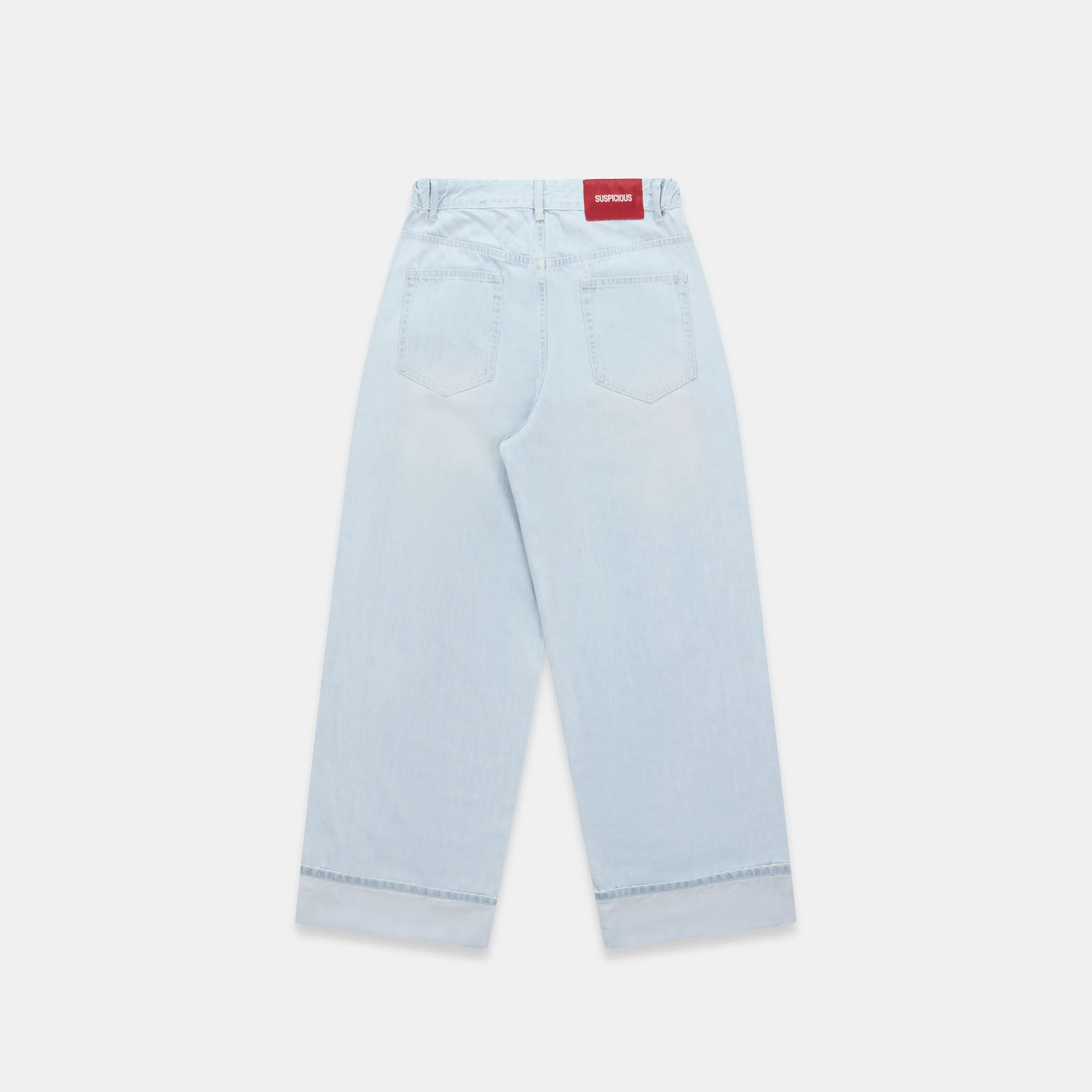 Winter2 / Selvedge Turn-Up Baggy Jeans - Bleached - Image 10