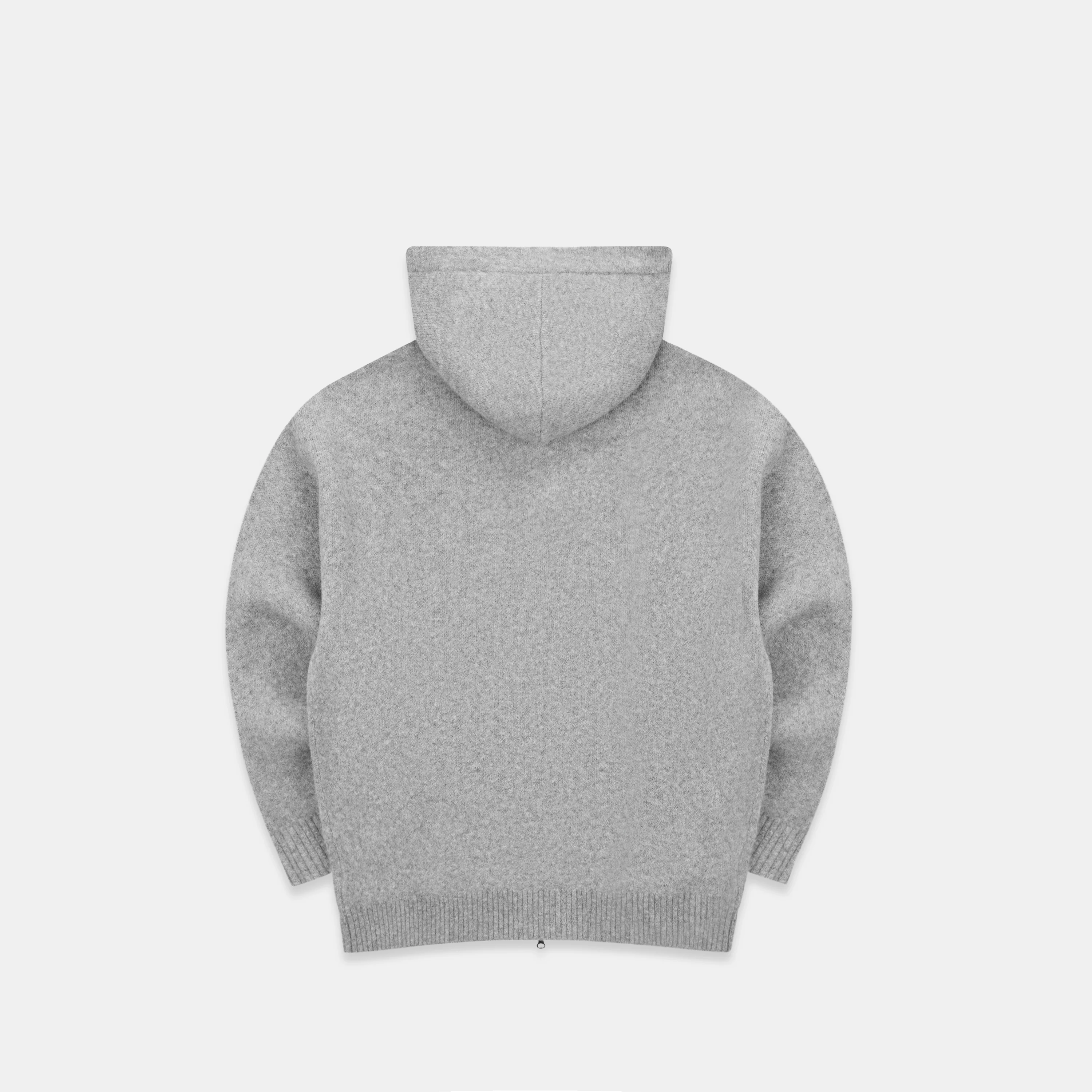 Winter1 / Core Knitted Zipped Hoodie - Heather Grey - Image 10