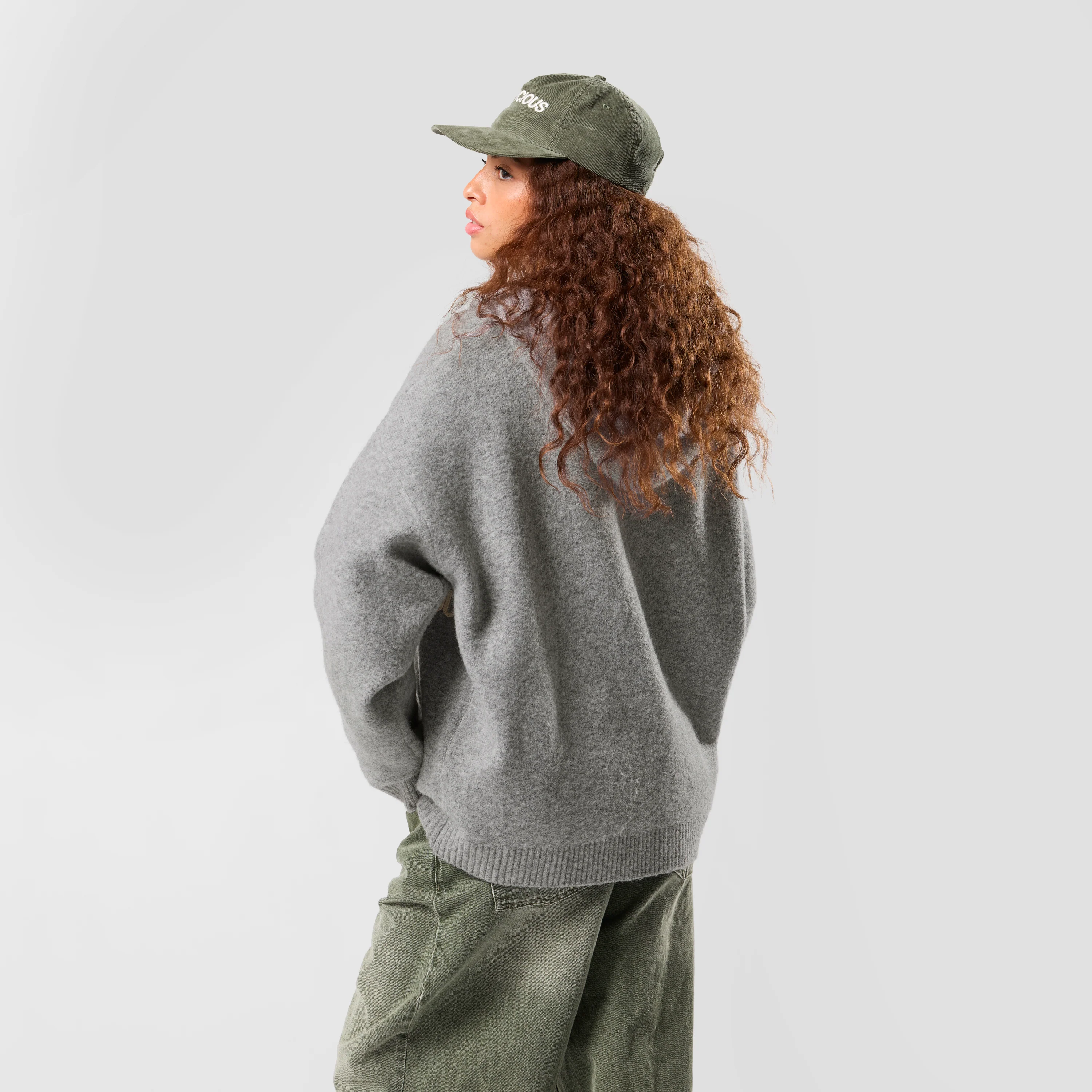 Winter1 / Core Knitted Zipped Hoodie - Heather Grey - Image 5