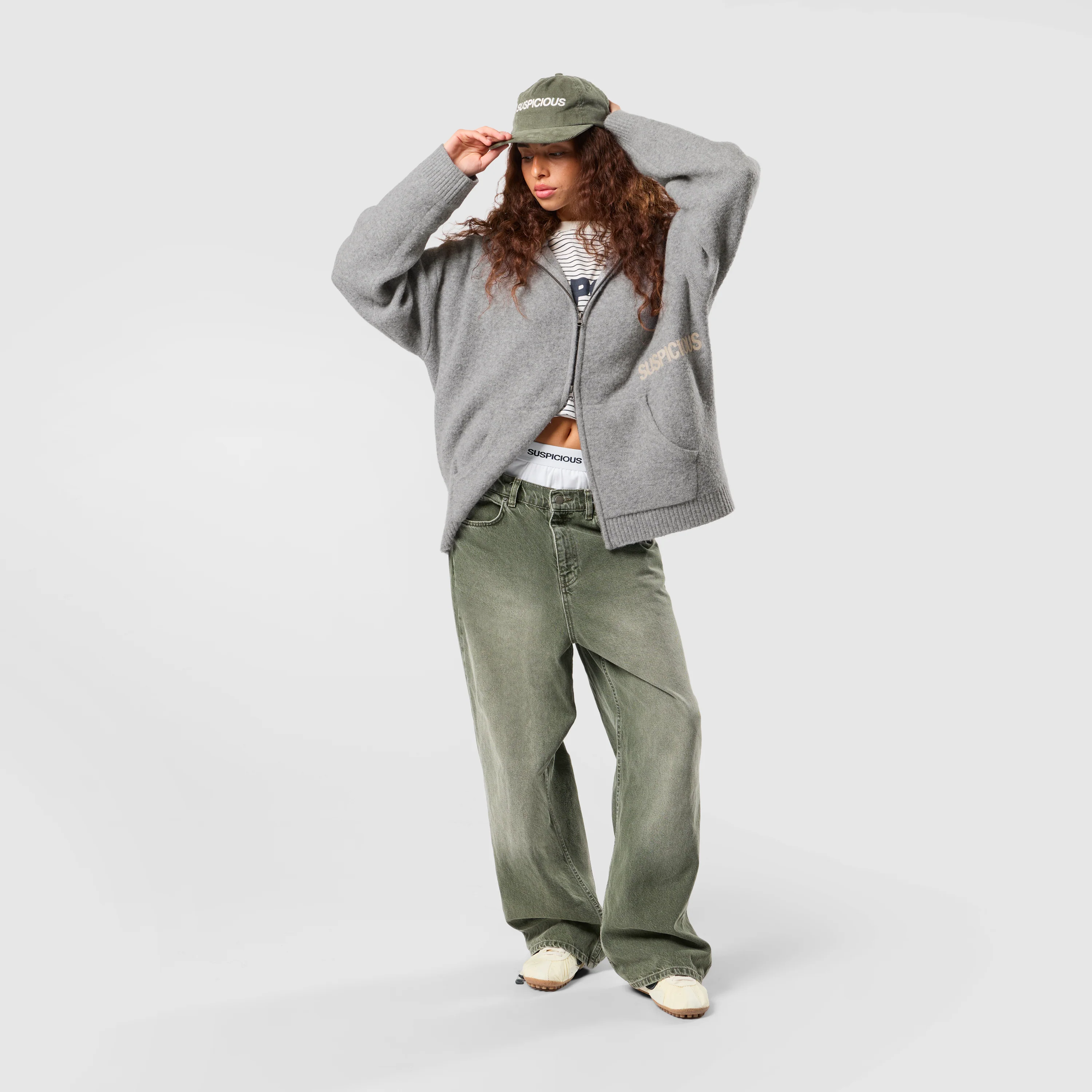 Winter1 / Core Knitted Zipped Hoodie - Heather Grey - Image 9