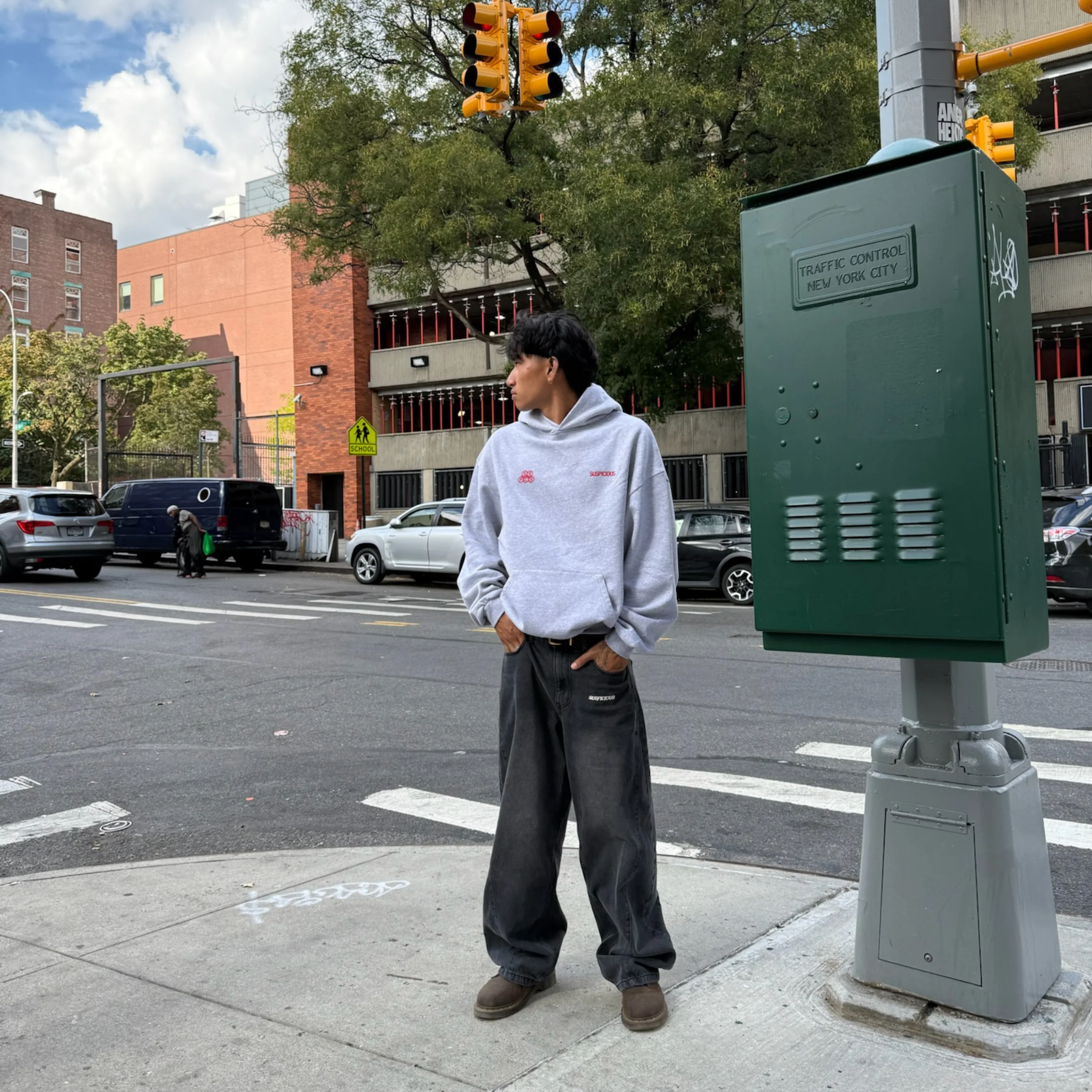 Winter1 / Landscape Hoodie - Heather Grey - Image 12