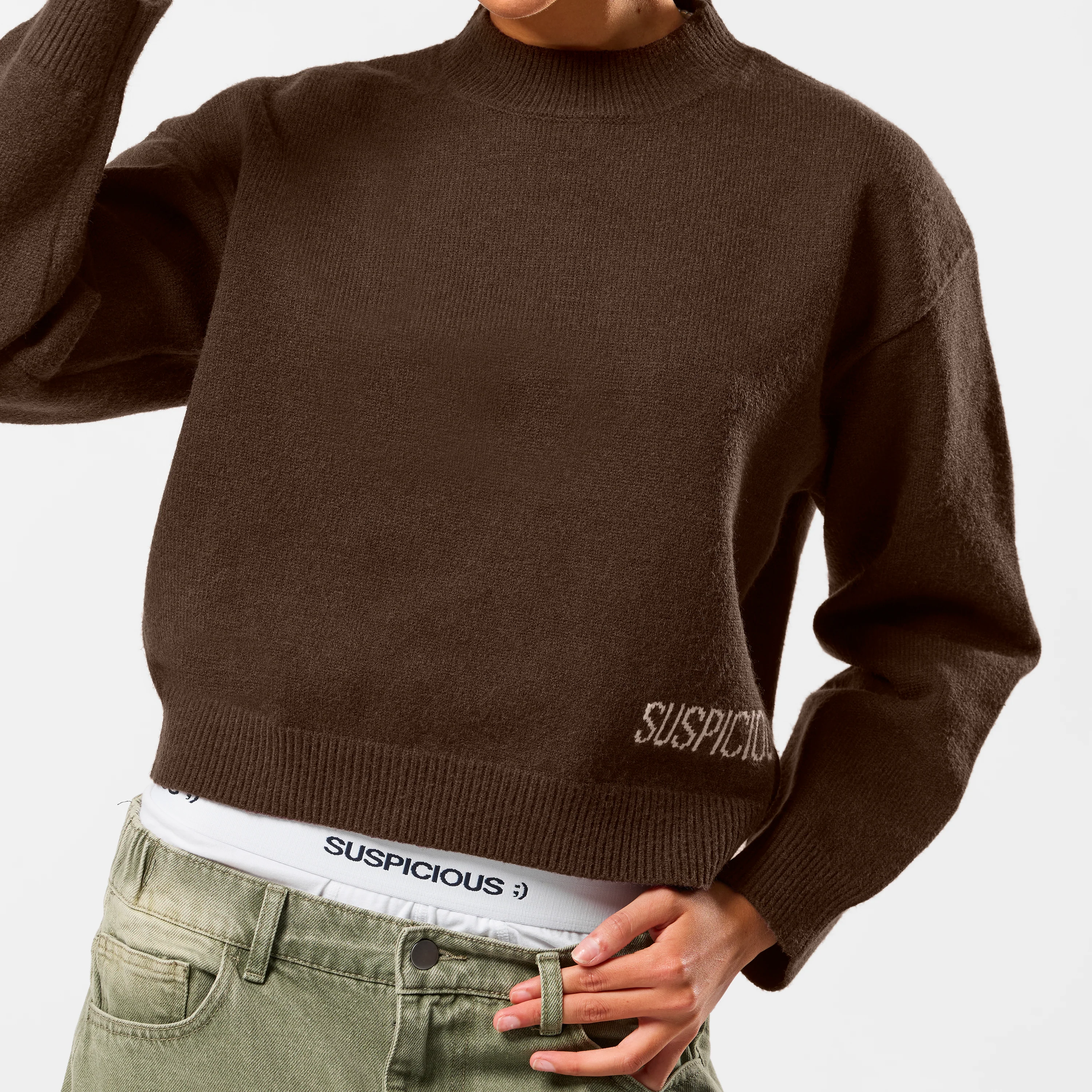 Winter2 / Core W High Neck Knit - Espresso - Image 5