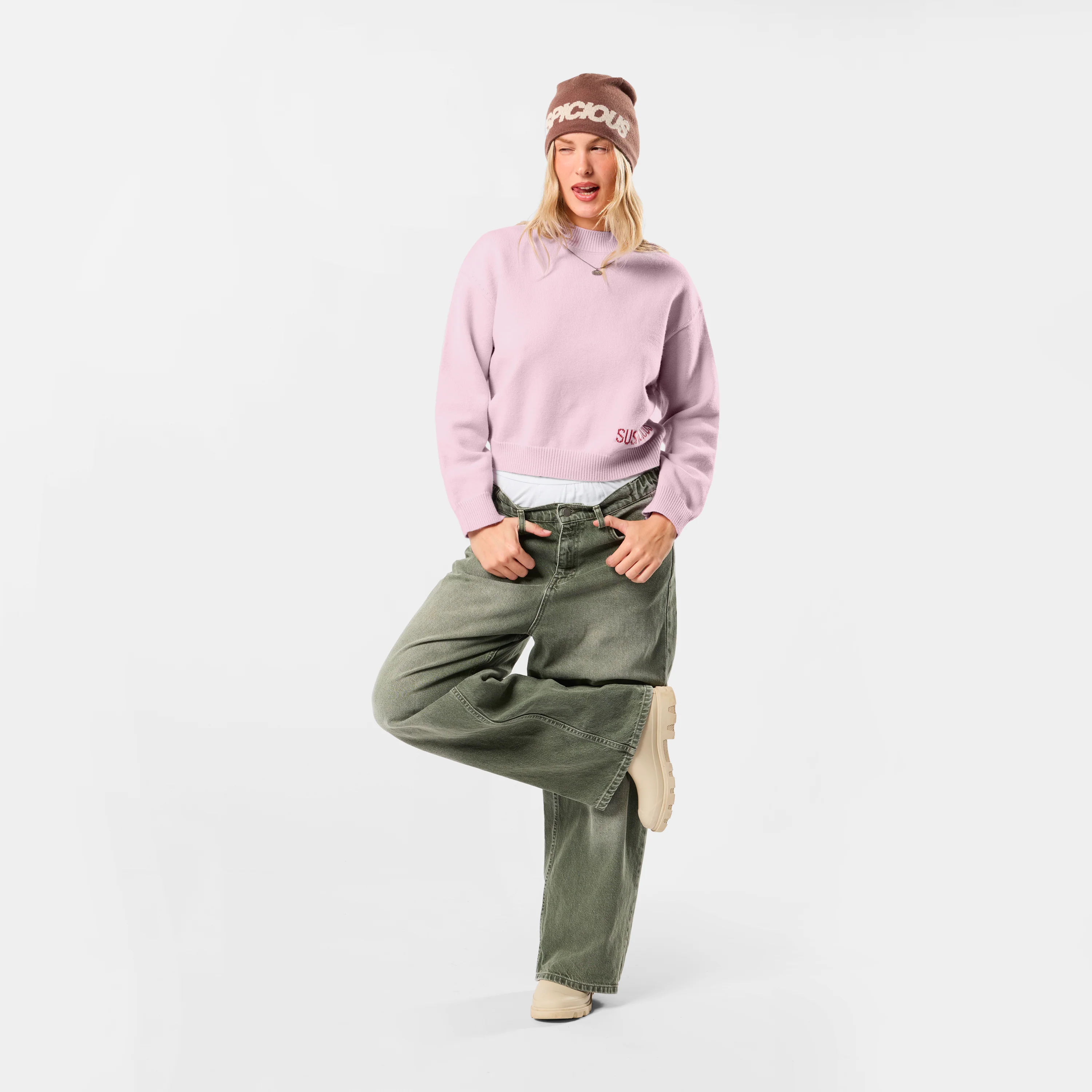 Winter2 / Core W High Neck Knit - Icy Orchid - Image 5