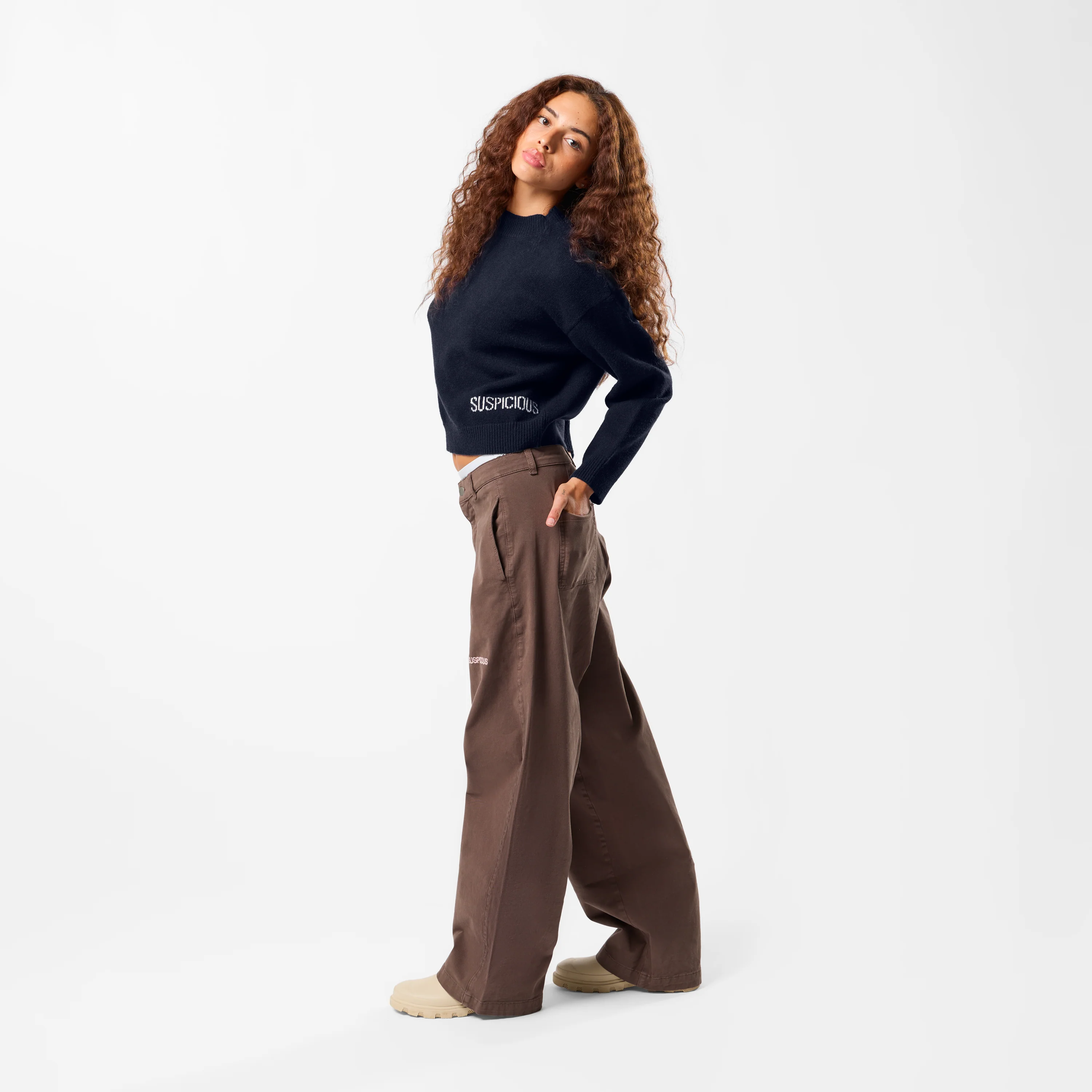 Winter2 / Core W High Neck Knit - Navy - Image 5