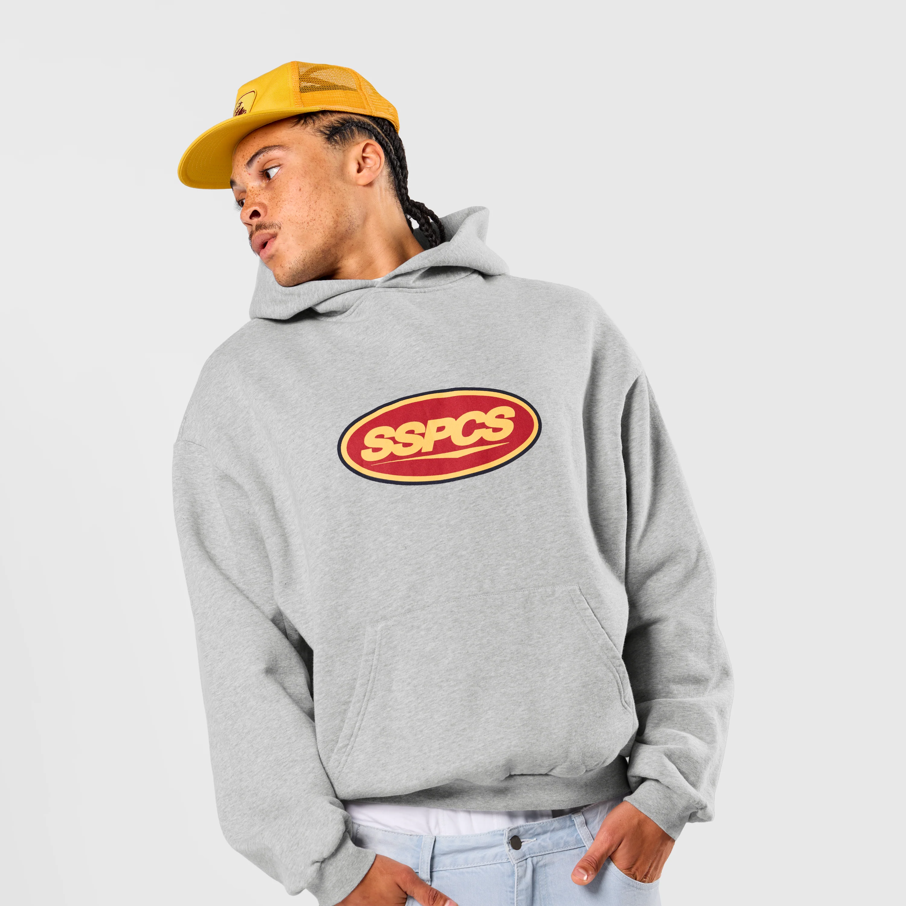Winter3 / Badge Hoodie - Neutral Heather - Image 7