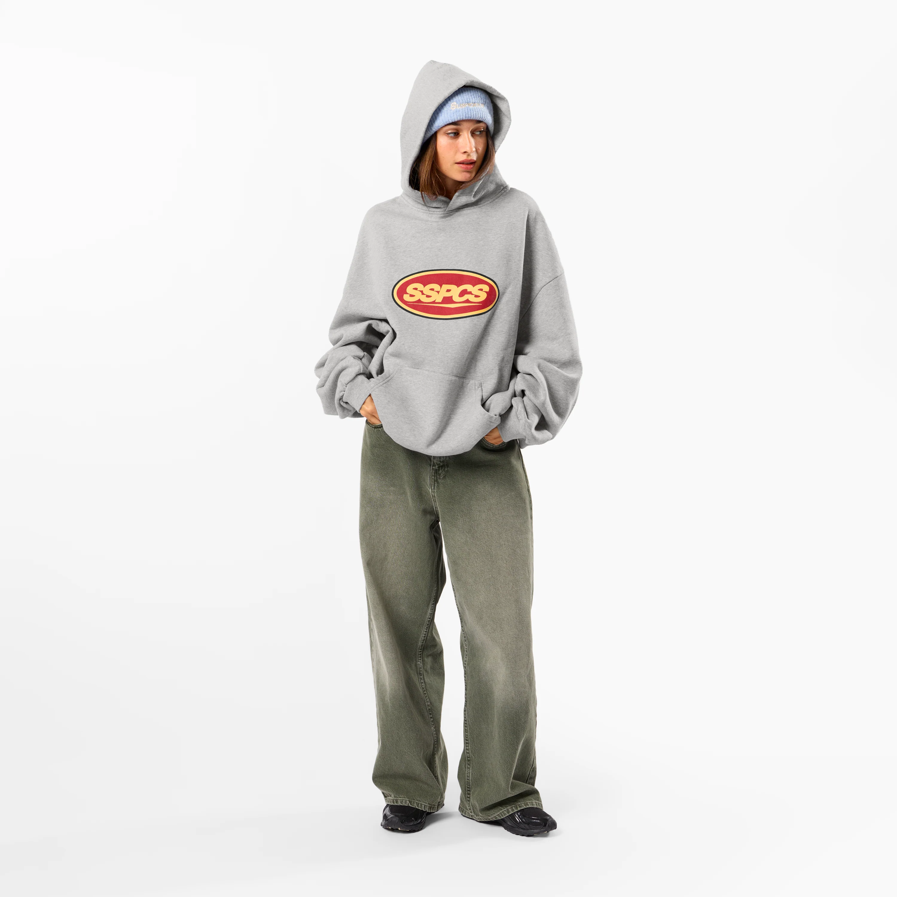 Winter3 / Badge Hoodie - Neutral Heather - Image 8