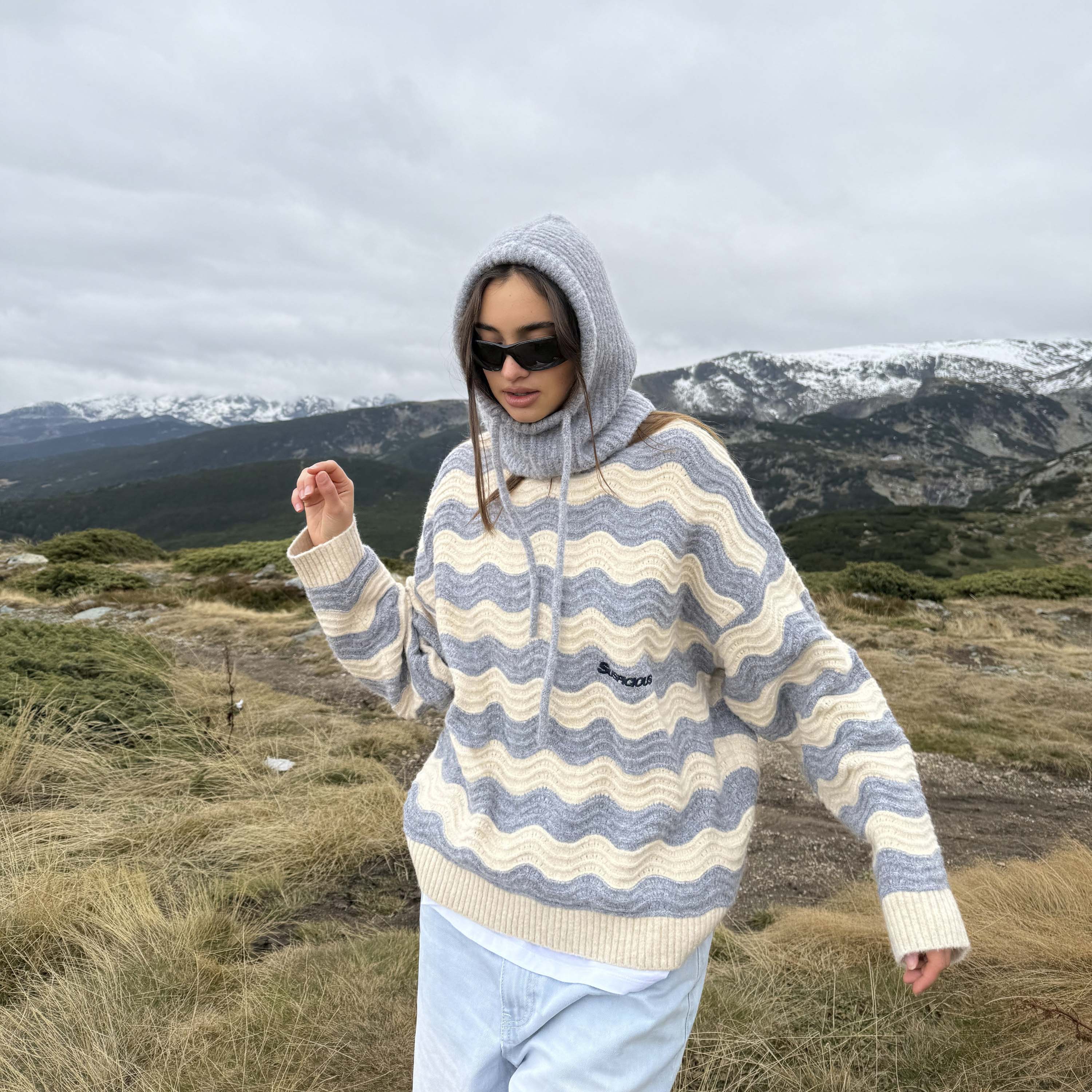 Winter3 / Essentials Knitted Wavy Sweat - Dune - Image 10