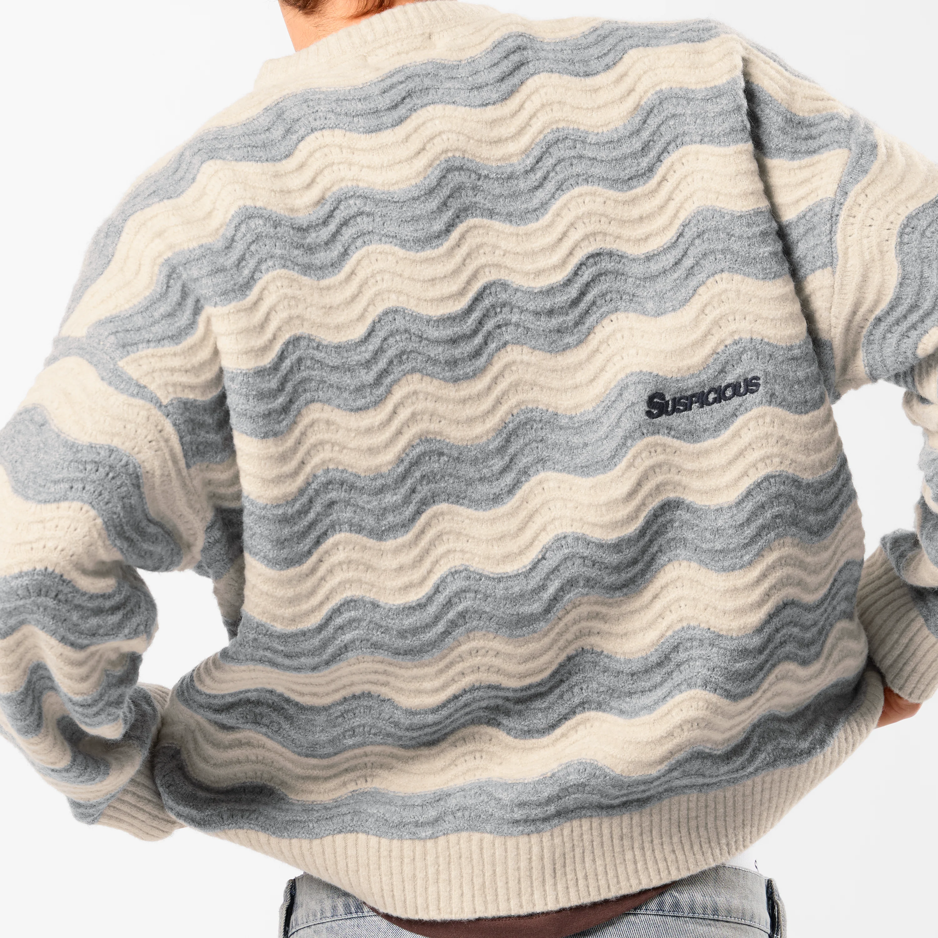 Winter3 / Essentials Knitted Wavy Sweat - Dune - Image 7